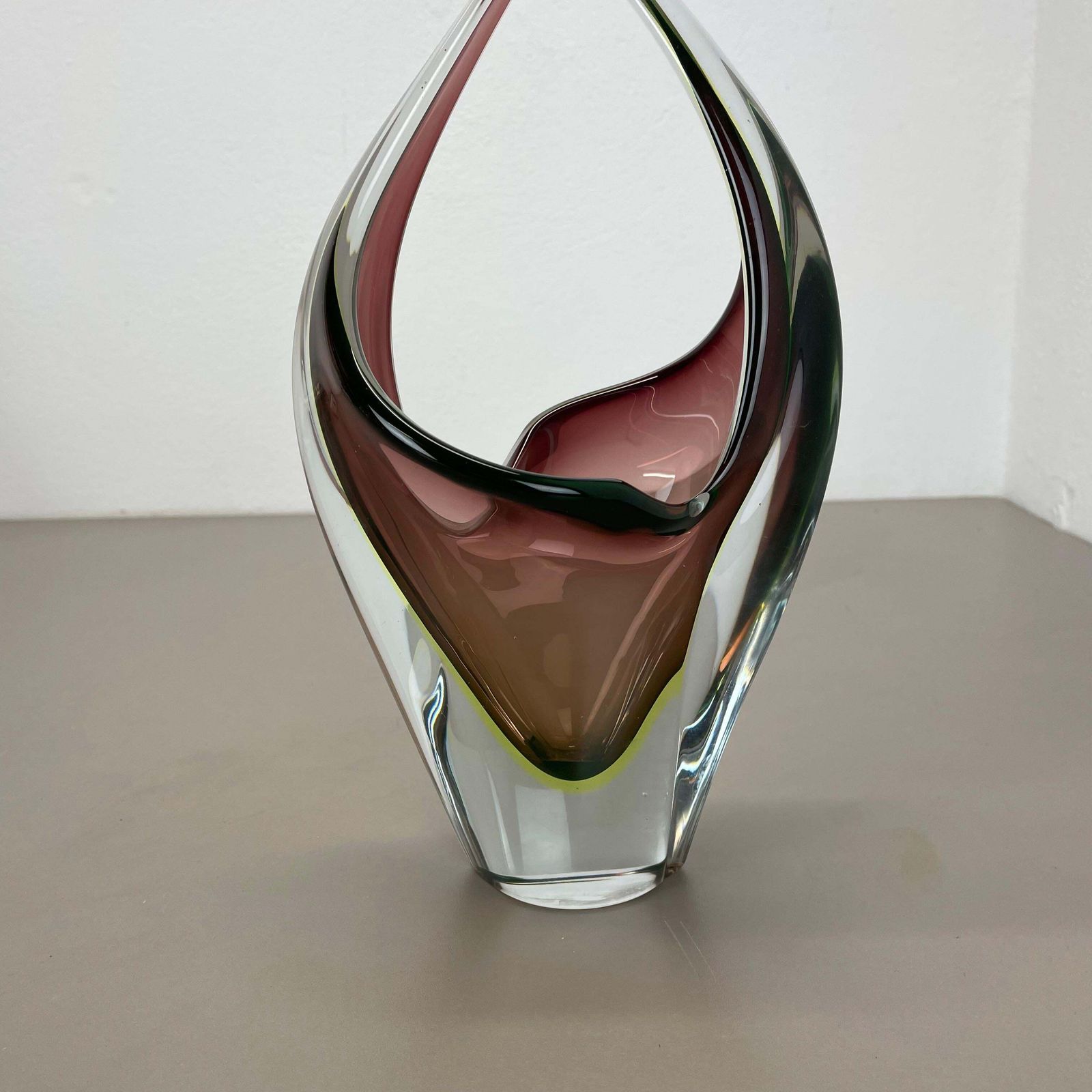 Large 30cm 1.9kg Glass Element Bowl By Flavio Poli Attrib., Murano, Italy, 1970s photo Home Decor