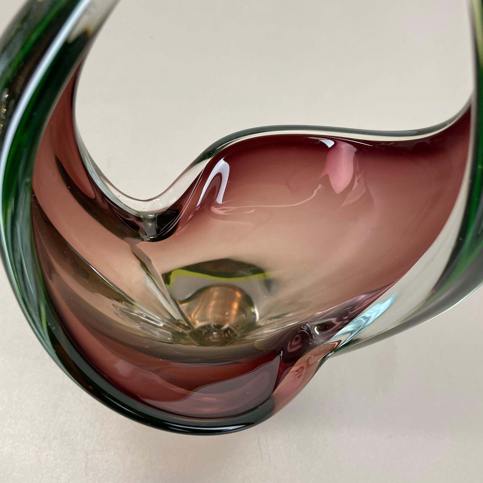 photo furniture Large 30cm 1.9kg Glass Element Bowl By Flavio Poli Attrib., Murano, Italy, 1970s
