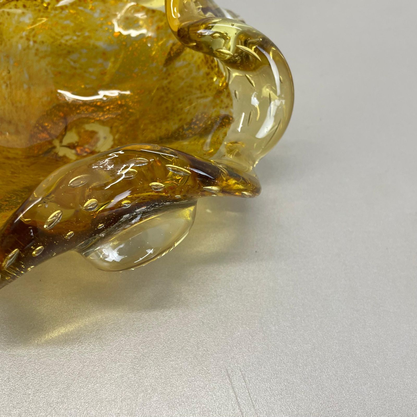 Glass Bowl Element Shell Ashtray Murano Gold Dust Barovier And Toso, Italy 1970s photo buy