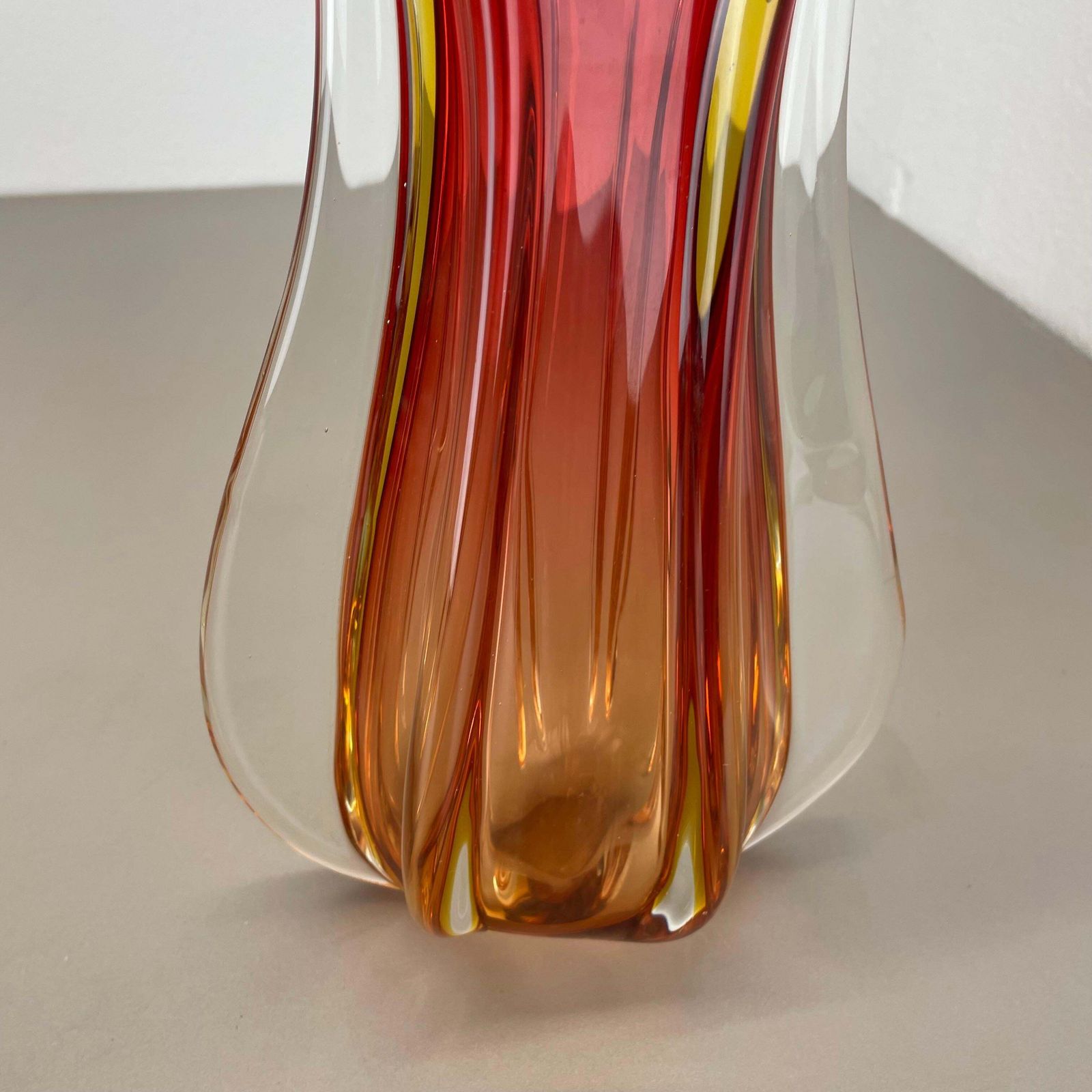 photo buy Large 35cm 2.4kg Colorful Glass Vase By Flavio Poli Attrib., Murano, Italy 1970s