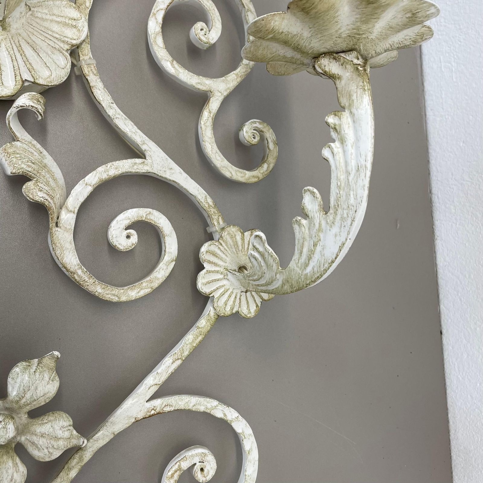 photo furniture 1 Of 3 Xxl 73cm White Metal Florentiner Theatre Wall Light, Italy, 1970s