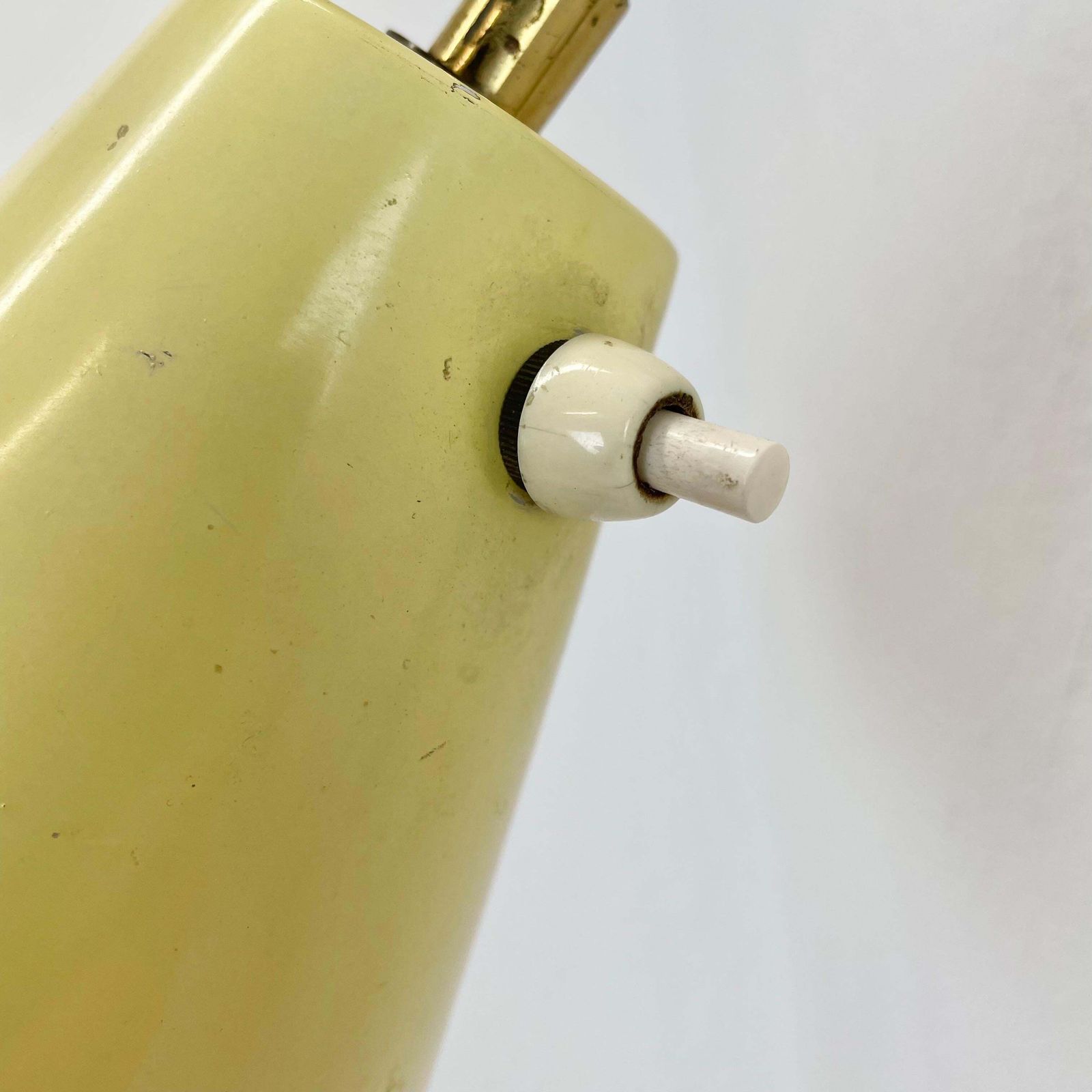 Rare Adjustable Yellow Metal Brass Stilnovo Style Wall Ceiling Light, Italy 1950 photo buy
