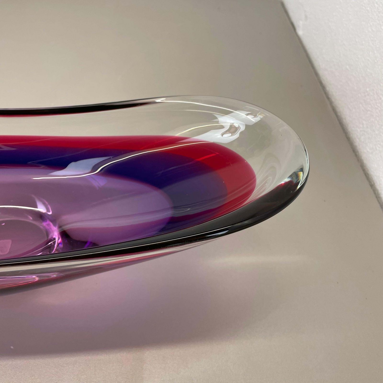 Xl 43cm Murano Glass Centerpiece By Flavio Poli Attrib., Murano, Italy, 1970s photo vintage