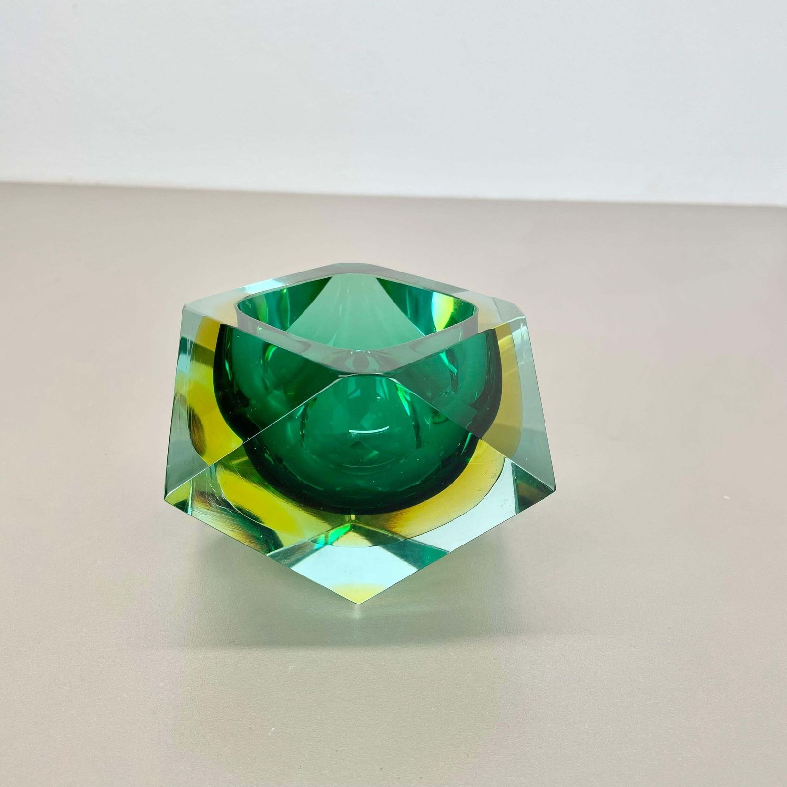 858.0 Xl 1.6kg Murano Glass Sommerso Bowl Ashtray By Luigi Mandruzzato, Italy, 1970s photo