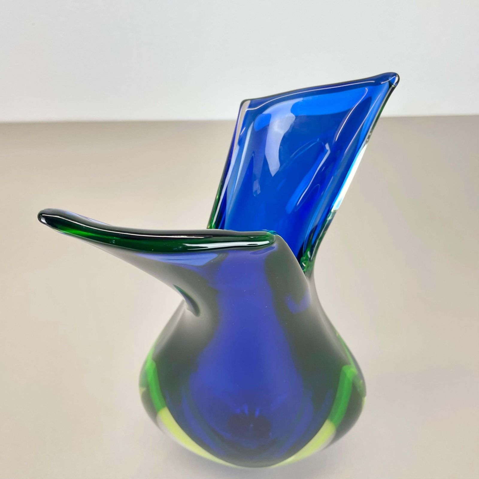 Xxl 36cm 4.9kg Sommerso Glass Vase By Flavio Poli For Seguso, Murano, Italy 1970 photo 1646.0