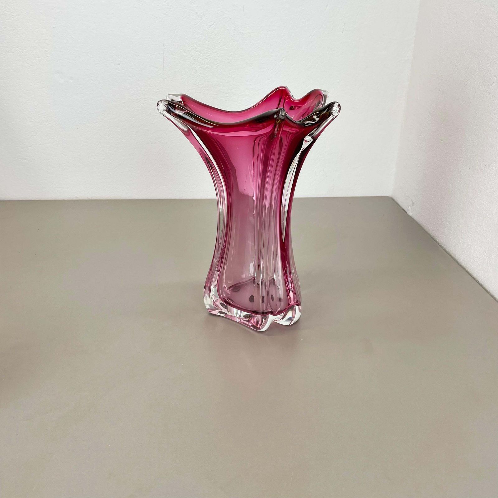 Large 4.1kg 32cm Murano "Chambord" Glass Vase By Fratelli Toso, Italy, 1970s photo for sale