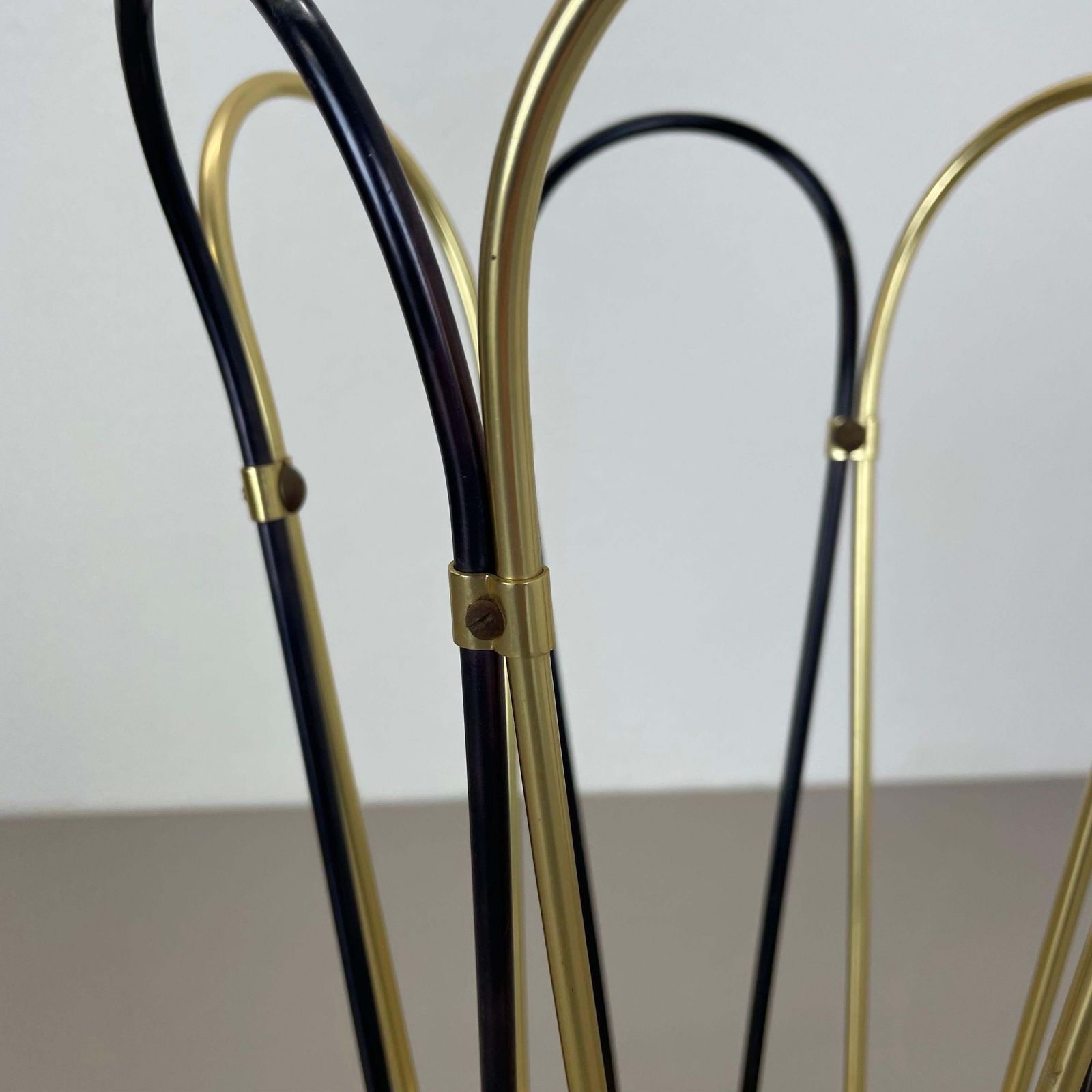Original Mid Century Metal Brass Modernist Bauhaus Umbrella Stand Germany, 1950s photo vinterior