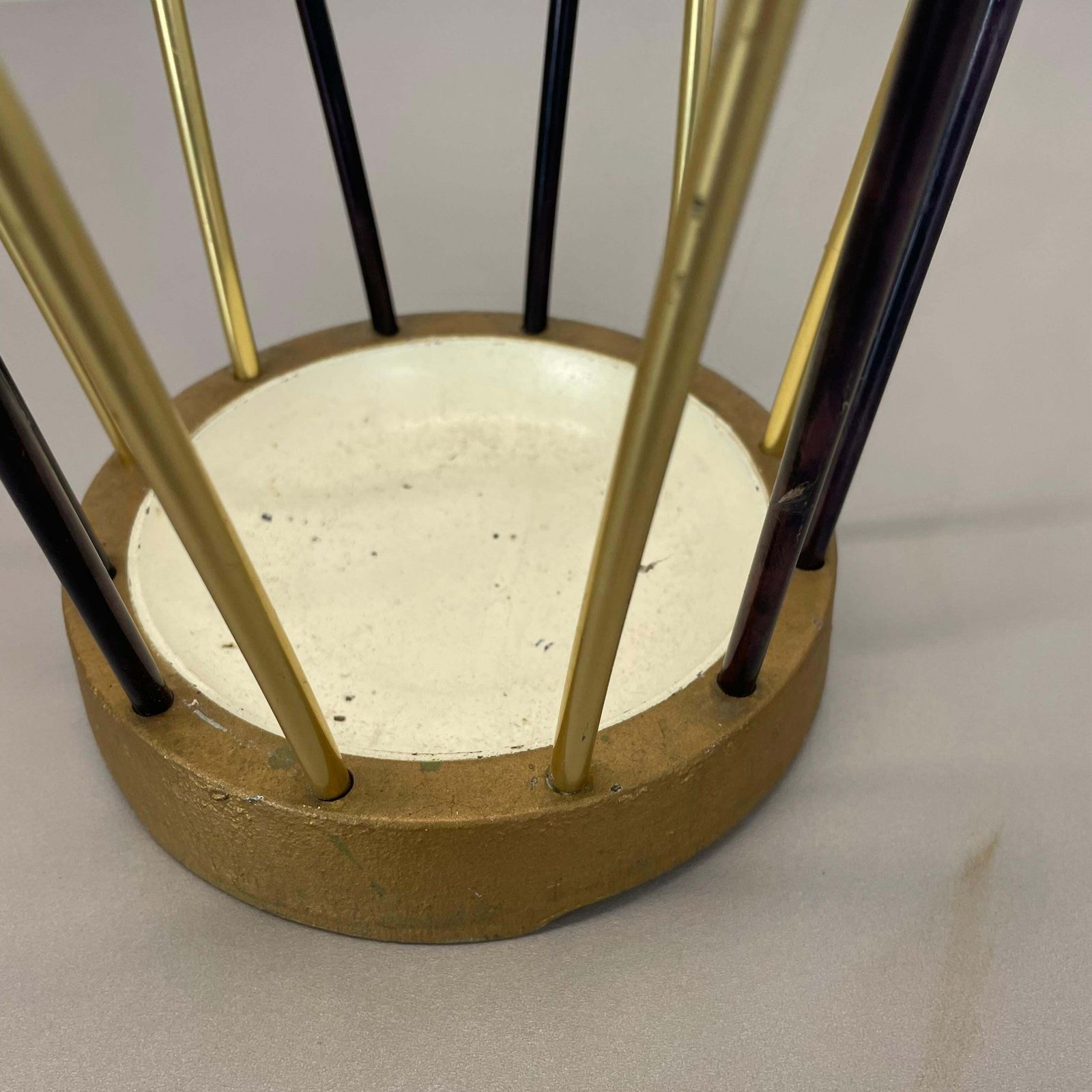 photo furniture Original Mid Century Metal Brass Modernist Bauhaus Umbrella Stand Germany, 1950s