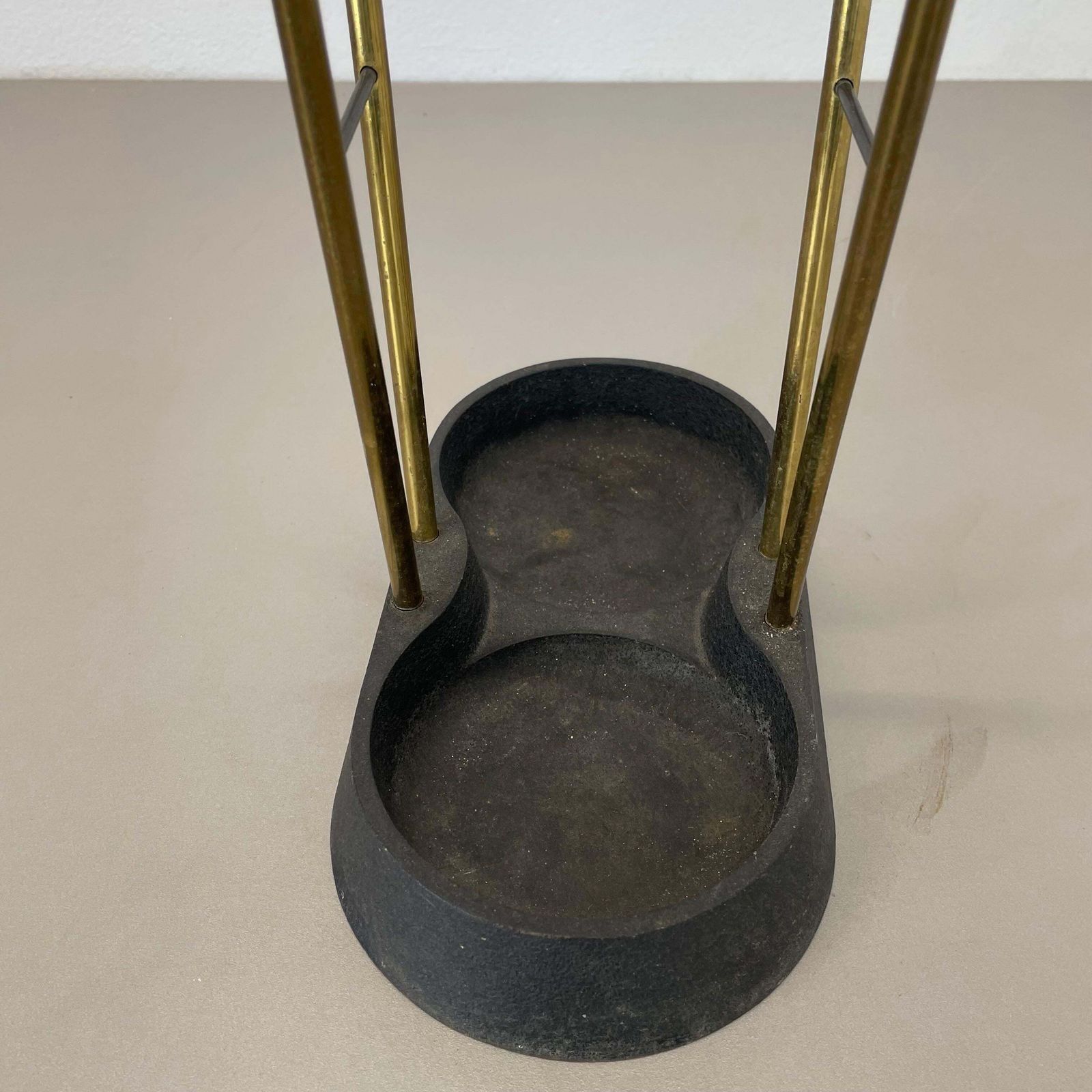 Home Decor Original Mid Century Metal Brass Modernist Bauhaus Umbrella Stand Germany, 1950s photo