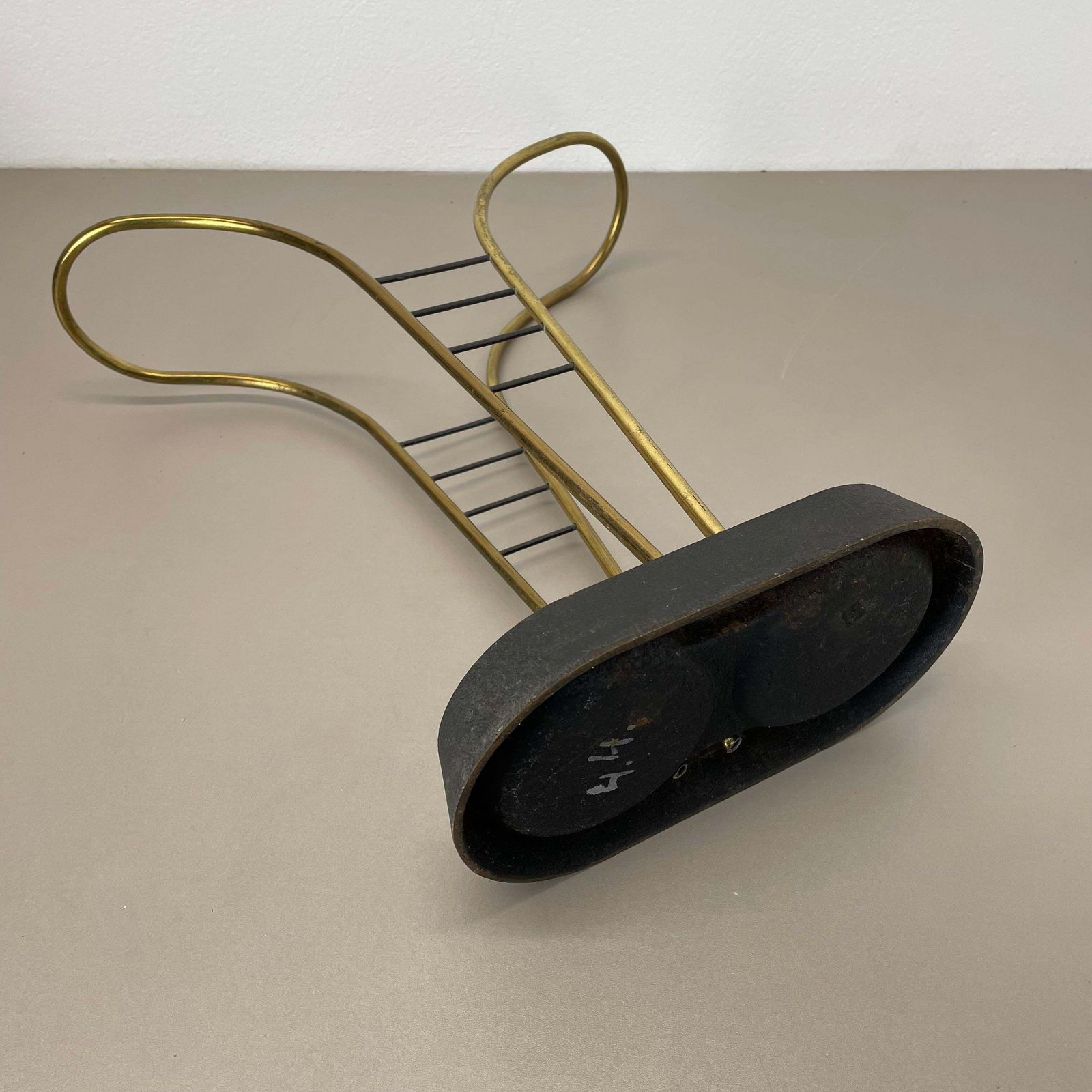 531.0 Original Mid Century Metal Brass Modernist Bauhaus Umbrella Stand Germany, 1950s photo