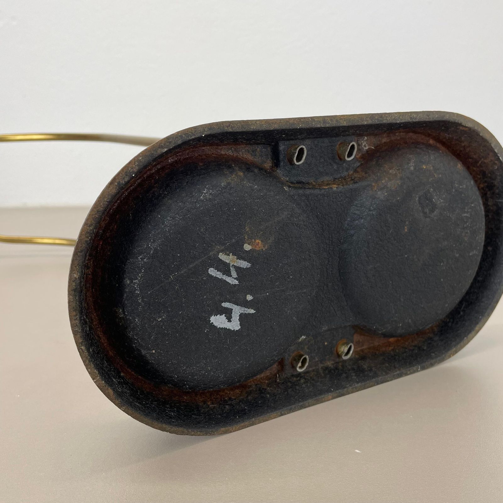 photo vinterior Original Mid Century Metal Brass Modernist Bauhaus Umbrella Stand Germany, 1950s