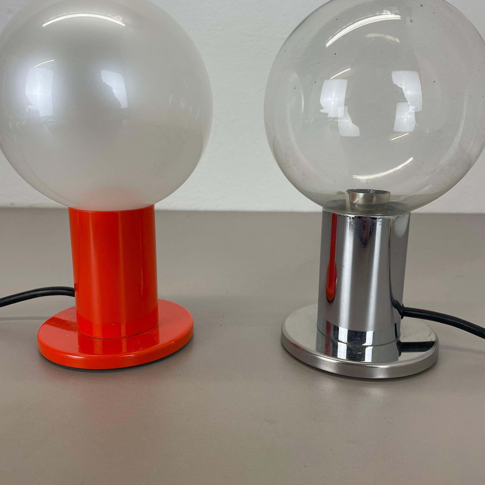 photo furniture Set Of 2 Table Light Glass Bulb Designed By Motoko Ishi For Staff Lights, 1970s