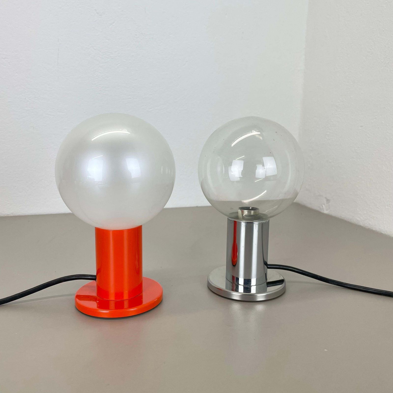 Lighting Set Of 2 Table Light Glass Bulb Designed By Motoko Ishi For Staff Lights, 1970s photo