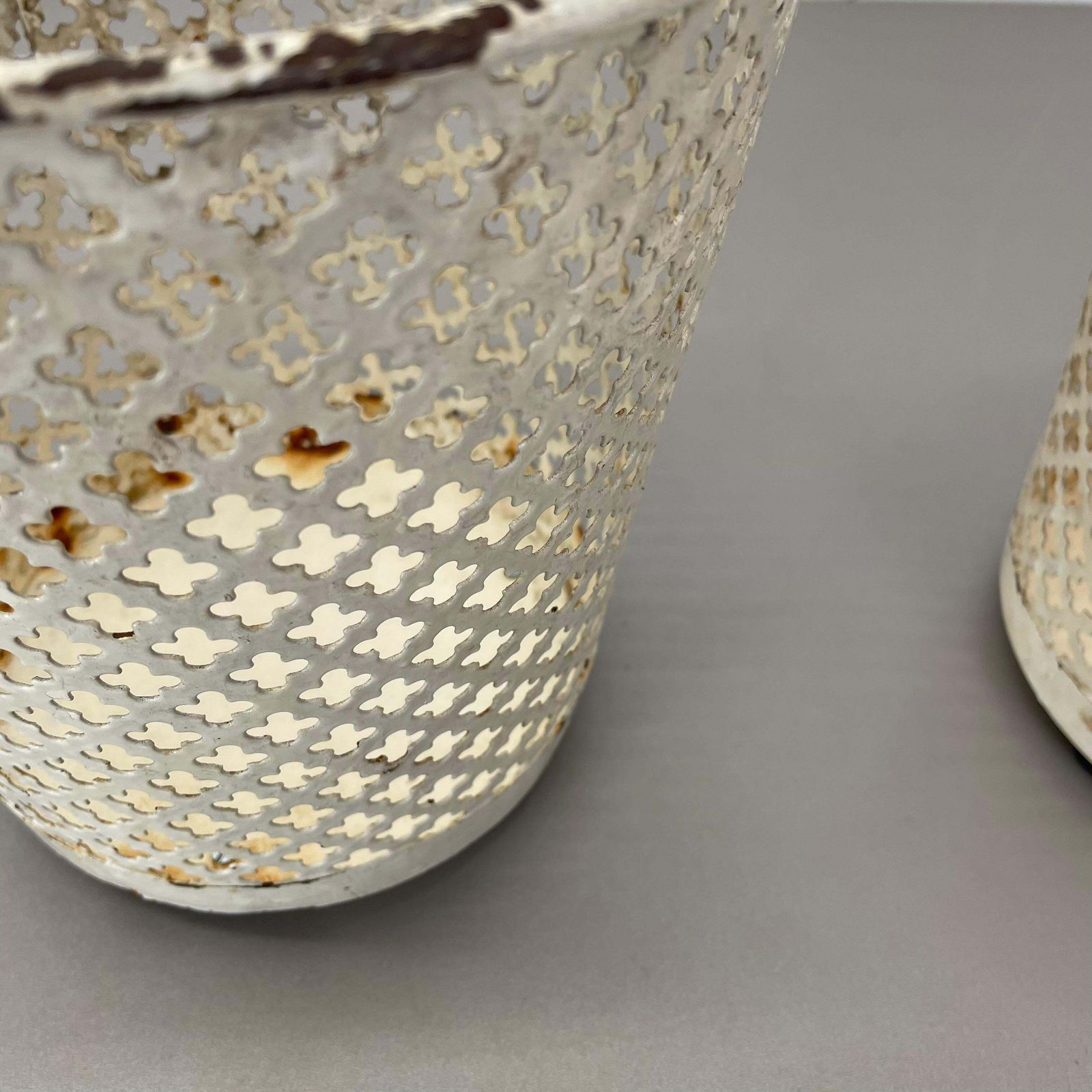 photo furniture Set Of Two Flower Pot Plant Stands Vases By Mathieu Mategot Attr., France 1950