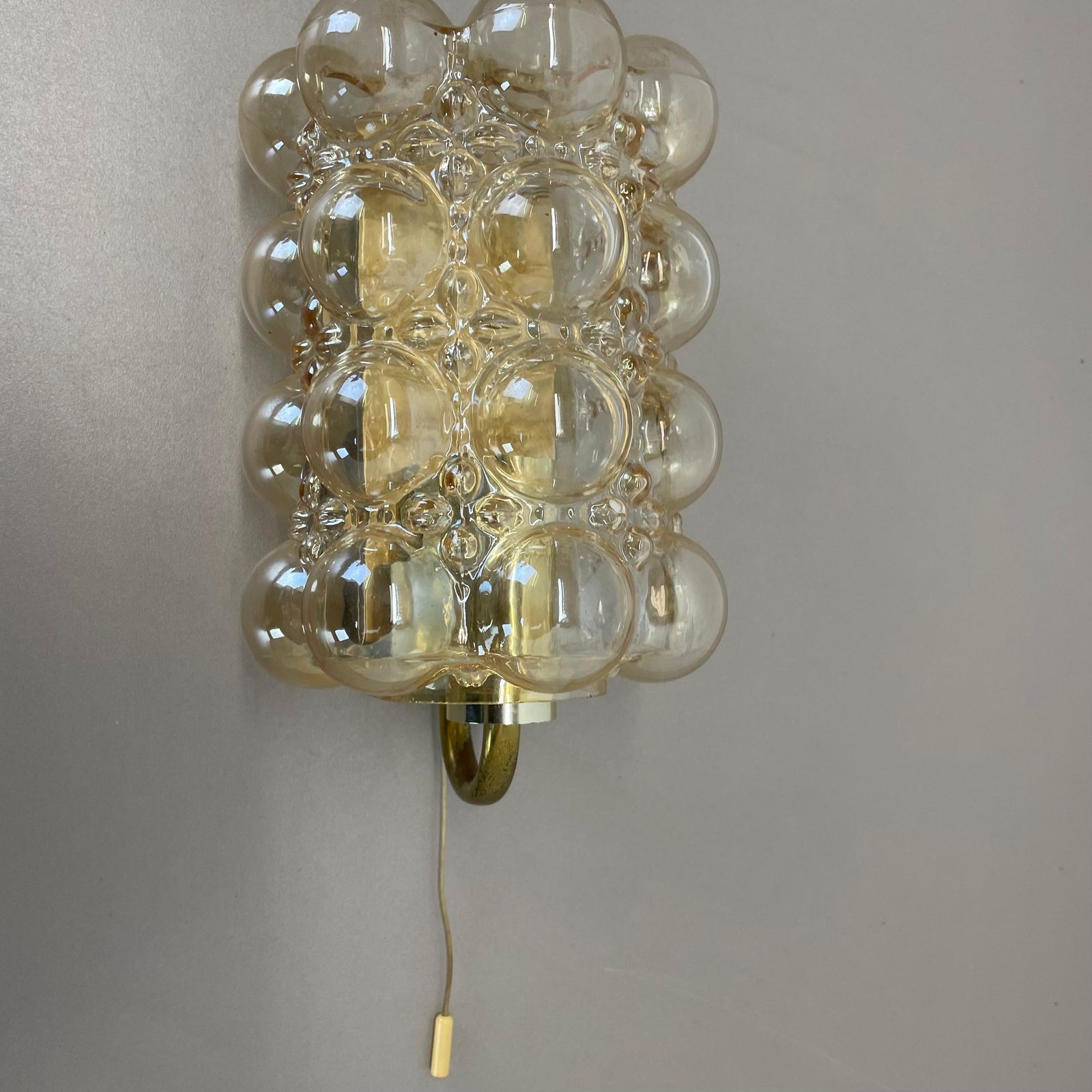 Original Amber Glass Wall Light Sconces Helena Tynell Glashütte Limburg, 1960s photo Lighting