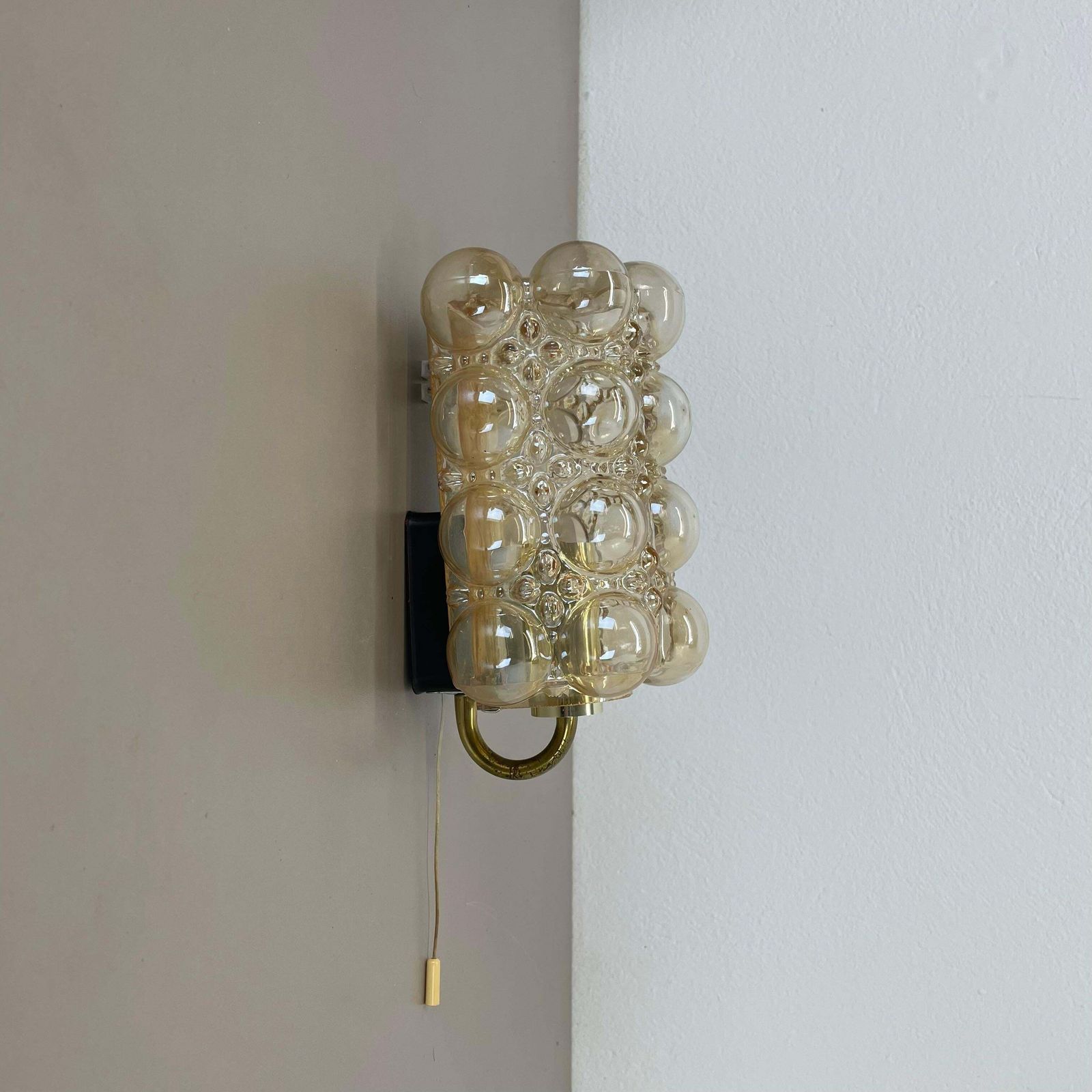 Lighting Original Amber Glass Wall Light Sconces Helena Tynell Glashütte Limburg, 1960s photo