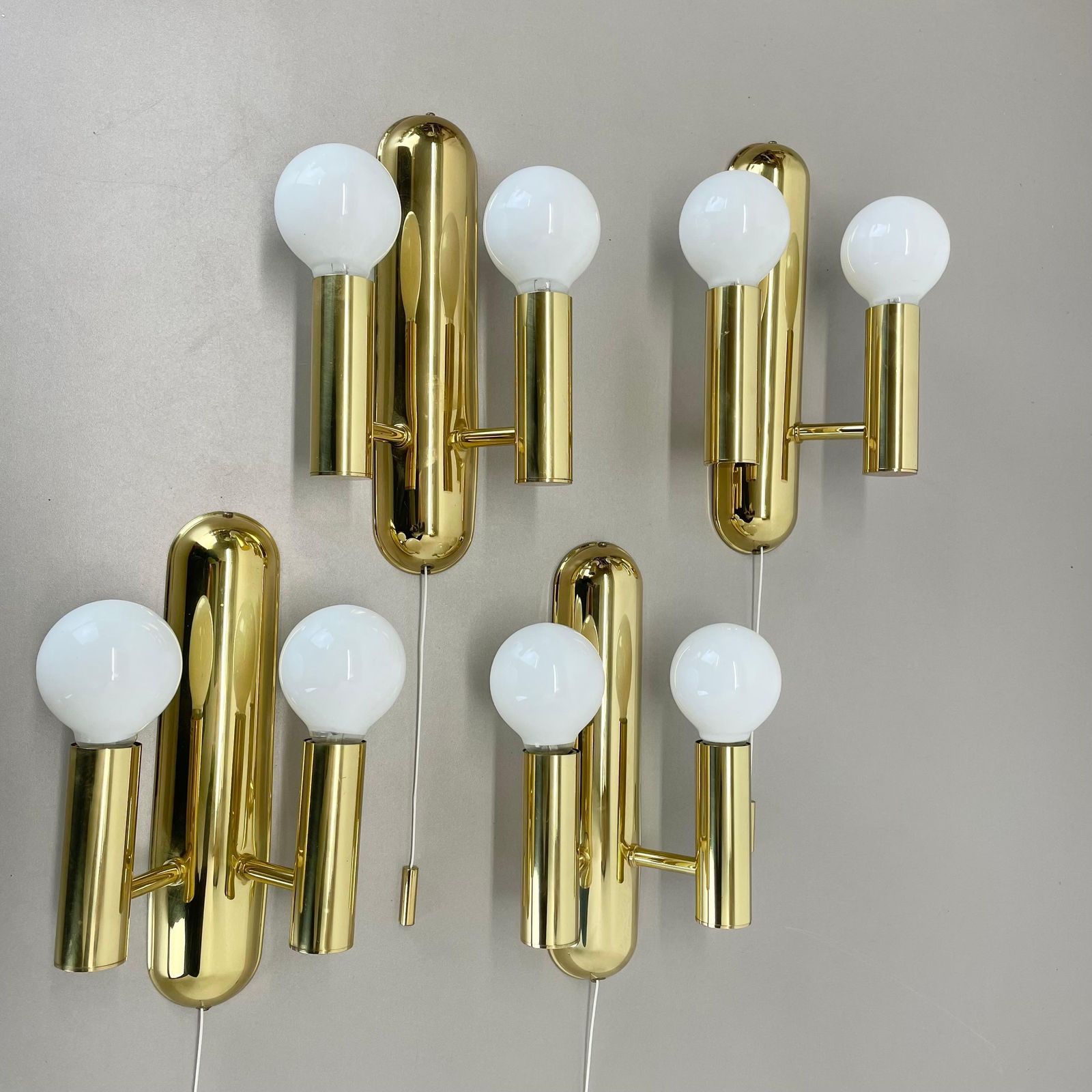 2 Of 4 Pop Art Space Age Brass Wall Light By Sölken Lights Germany, 1980s photo Lighting
