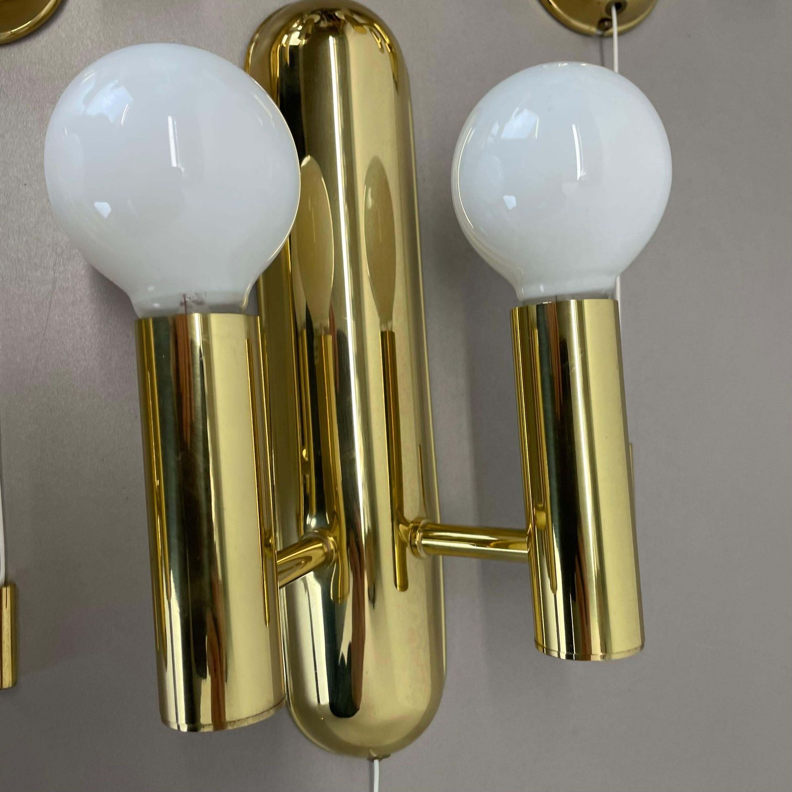 Lighting 2 Of 4 Pop Art Space Age Brass Wall Light By Sölken Lights Germany, 1980s photo