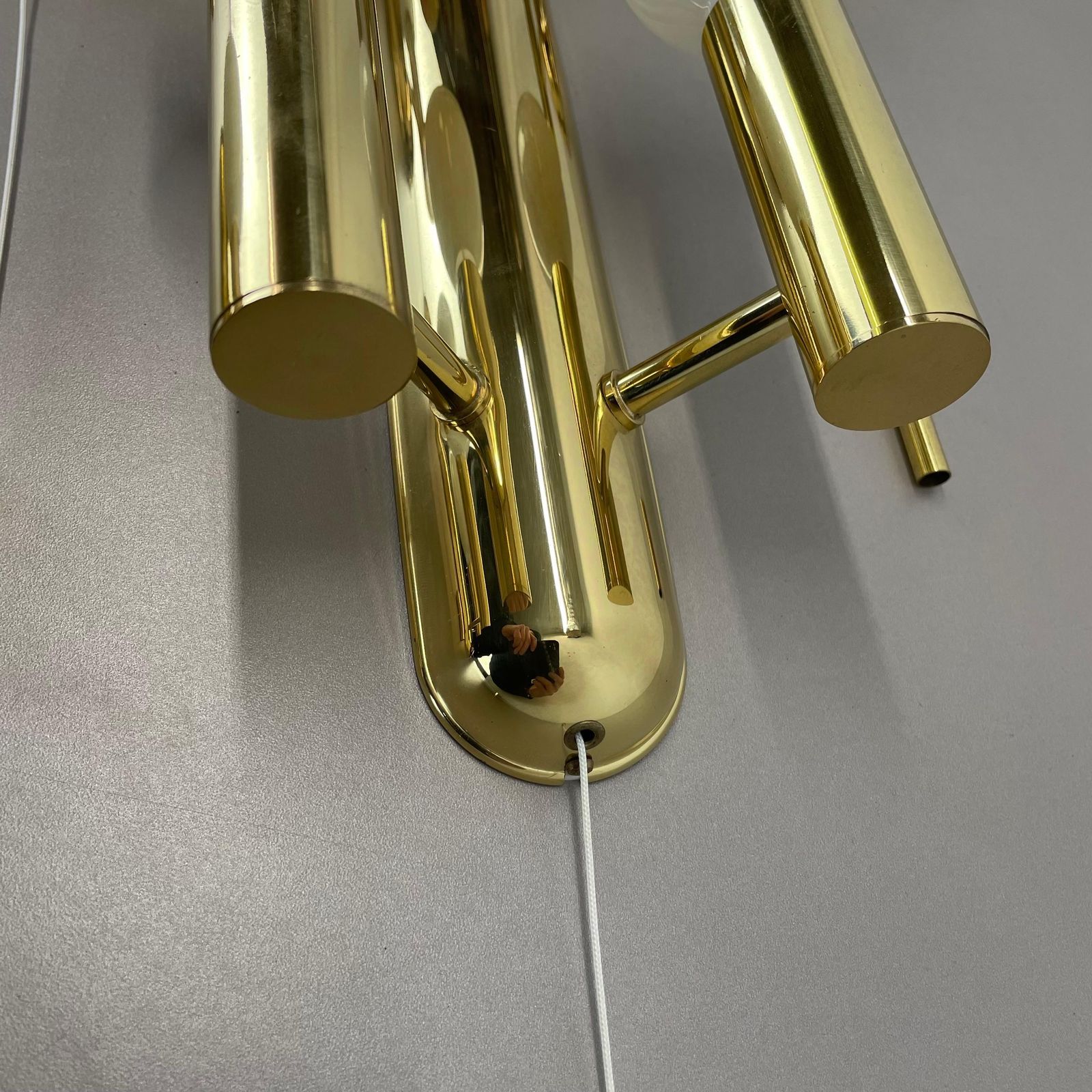 photo vinterior 2 Of 4 Pop Art Space Age Brass Wall Light By Sölken Lights Germany, 1980s