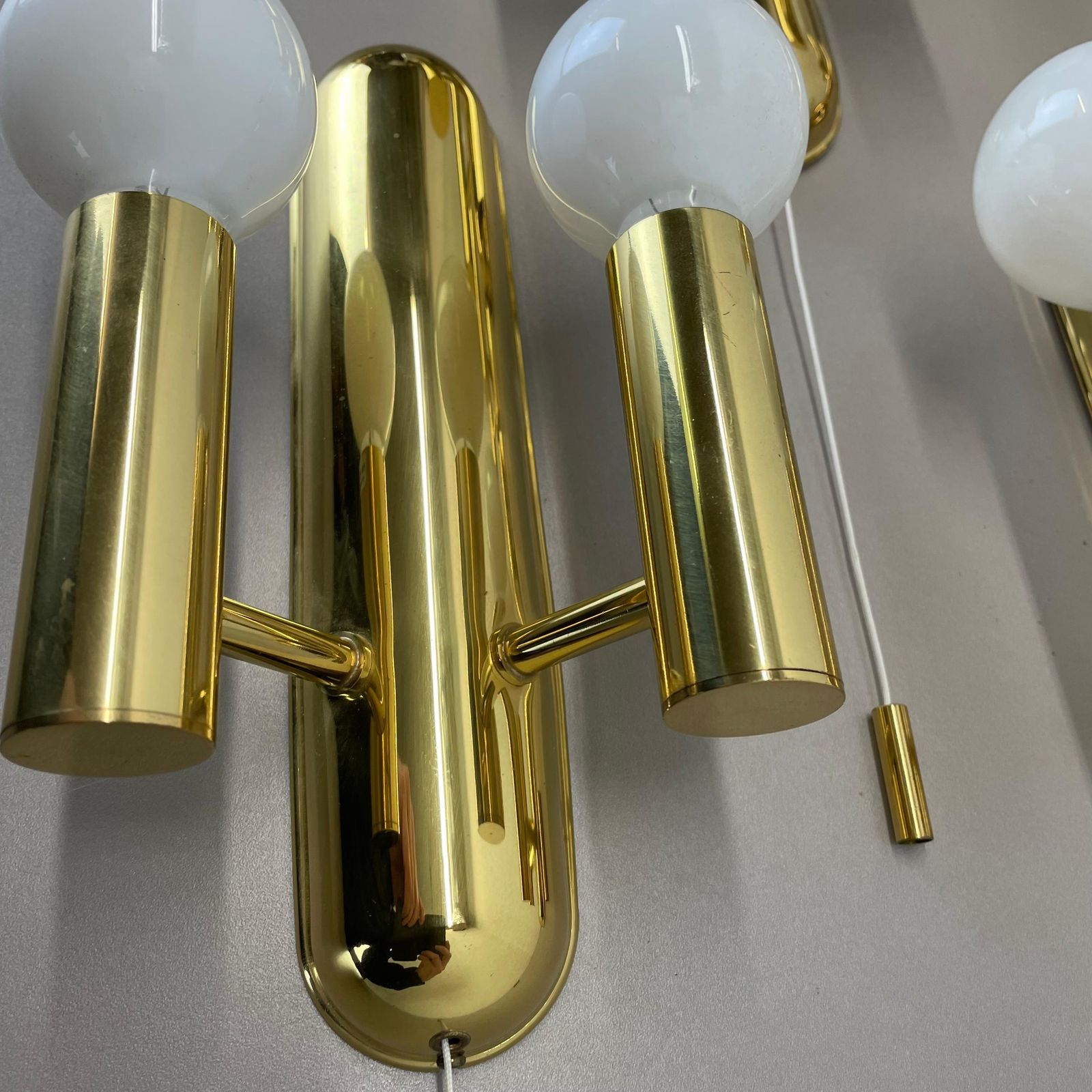 photo buy 2 Of 4 Pop Art Space Age Brass Wall Light By Sölken Lights Germany, 1980s