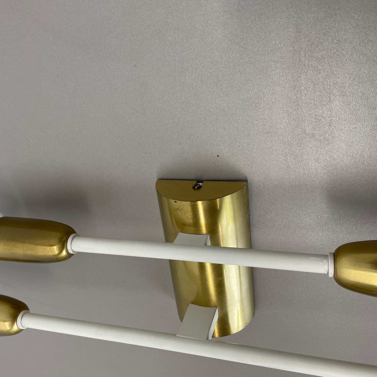 Lighting Rare Minimalist 37cm Brass Stilnovo Style Theatre Wall Light Sconce, Italy 1950s photo