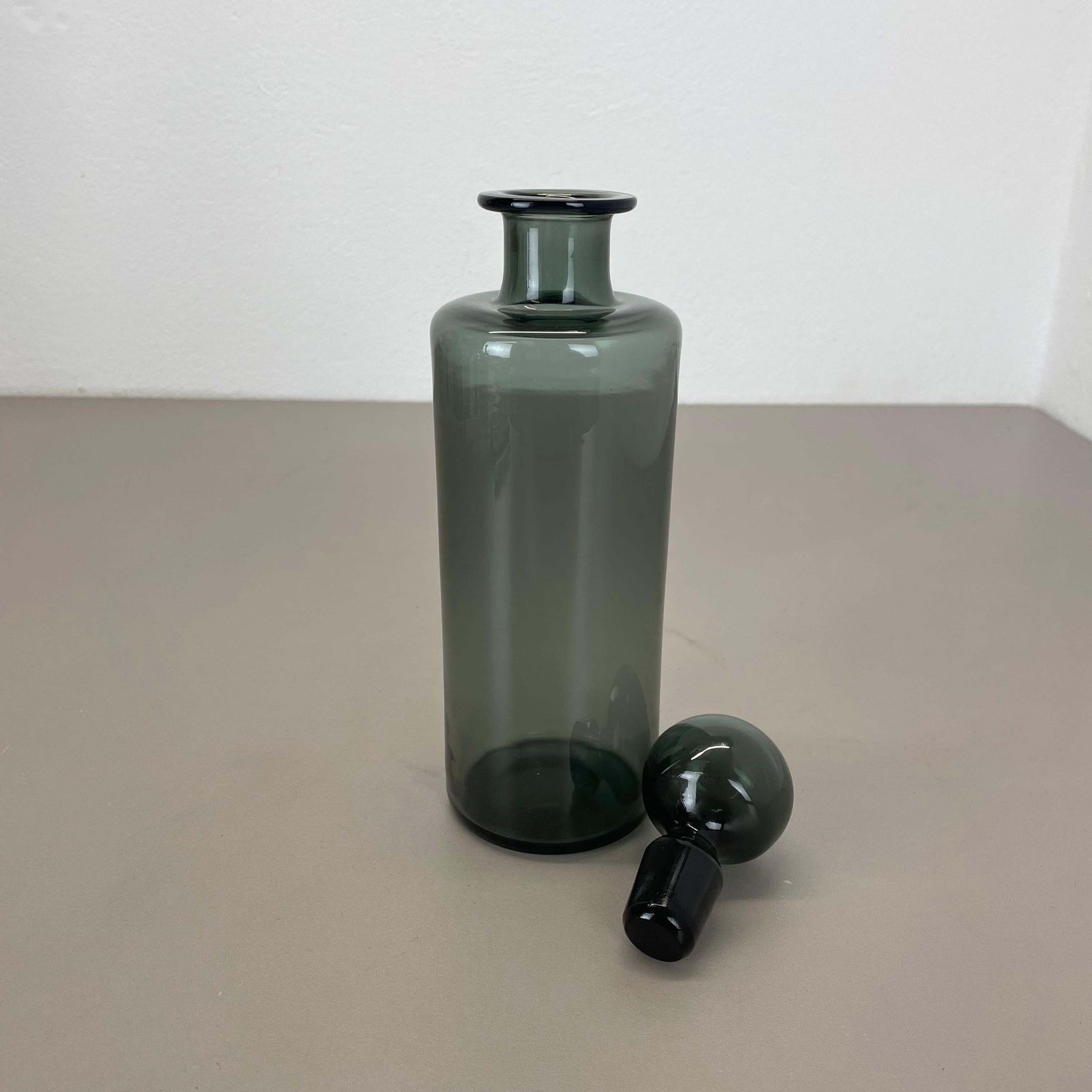 photo buy Rare Green Glass Decanter By Saara Hopea For Nuutajärvi Notsjö, Finland 1970s