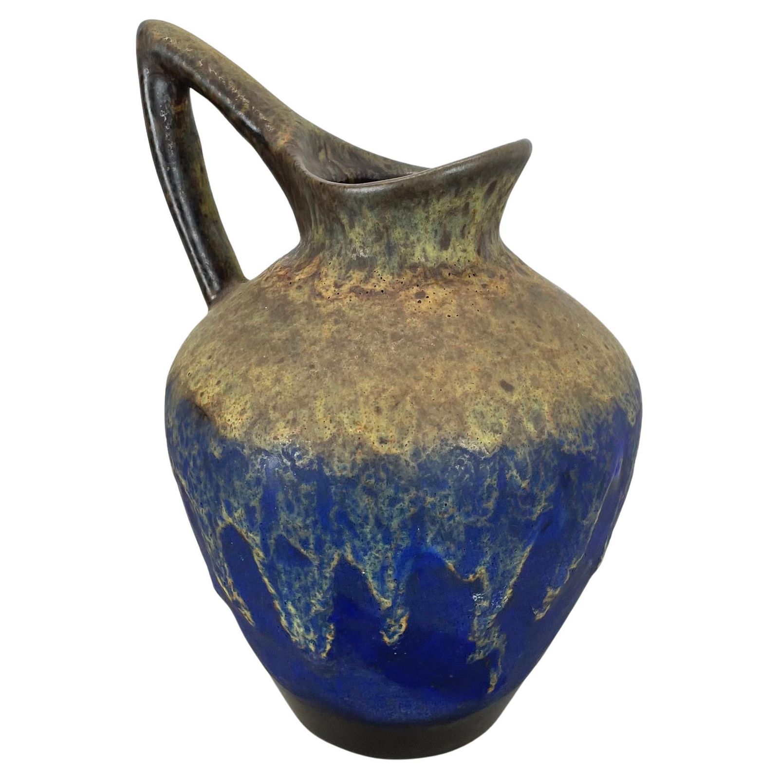 Extraordinary Superglaze Pottery Fat Lava Vase By Es Keramik, Germany, Wgp 1970s