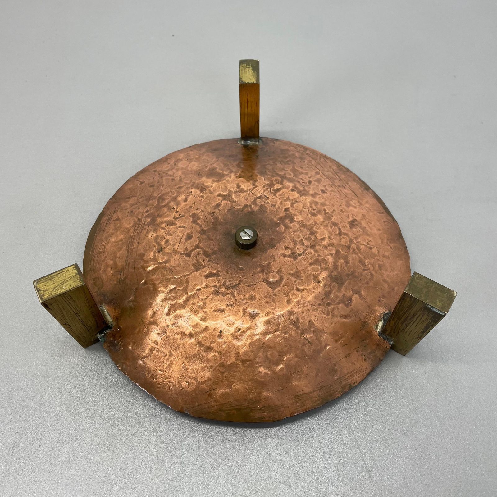photo buy Modernist Sculptural Auböck Style Brutalist Copper Candleholder, Austria 1950
