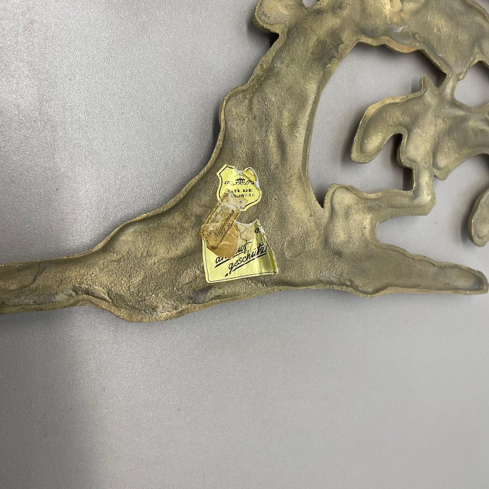 photo vintage Vintage Modernist Brass Wall Object Decoration Sculpture Bonsai, Germany, 1960s