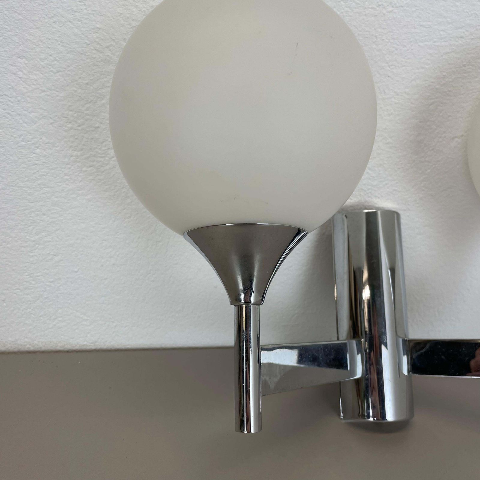 Rare Chrome Tube "Torch" Wall Light By Gaetano Sciolari Attrib., Italy 1970s photo for sale