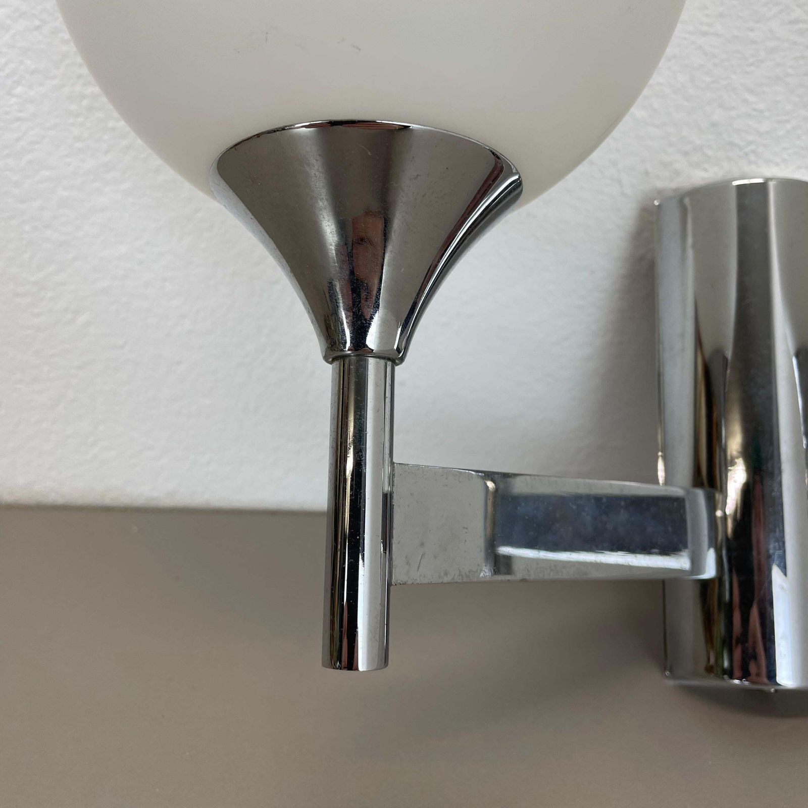 Rare Chrome Tube "Torch" Wall Light By Gaetano Sciolari Attrib., Italy 1970s photo 664.0