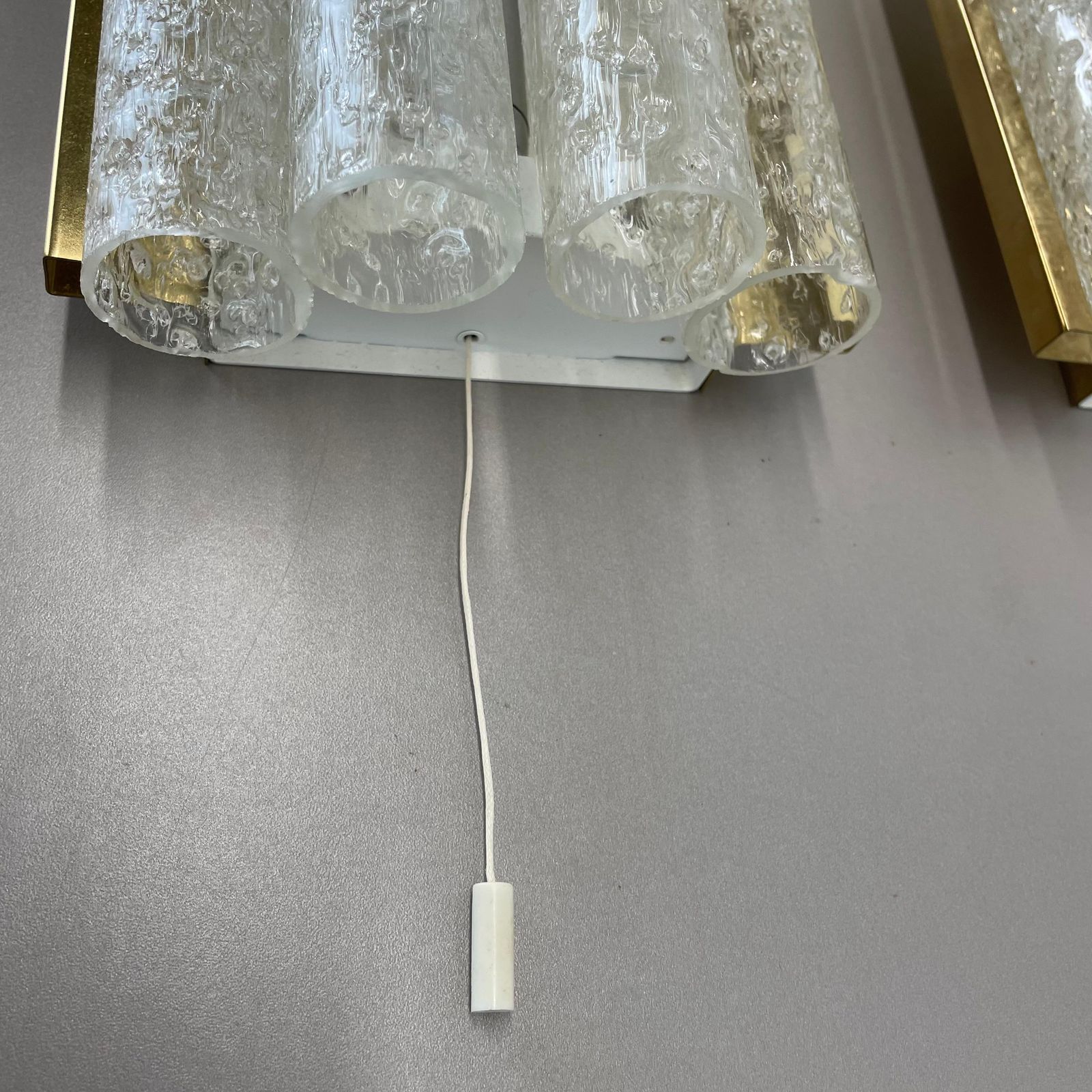 Set Of 2 Modernist Vintage Tube Glass Wall Lights By Doria Lights, Germany 1970s photo buy