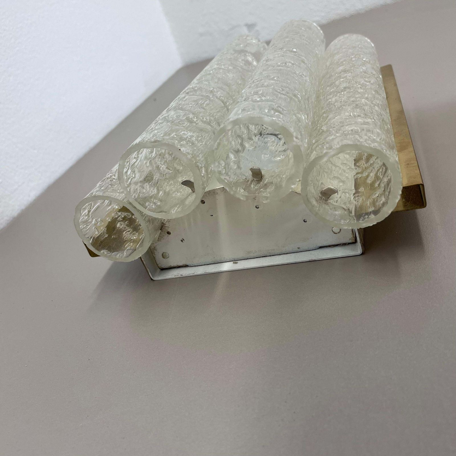 1062.0 Set Of 2 Modernist Vintage Tube Glass Wall Lights By Doria Lights, Germany 1970s photo