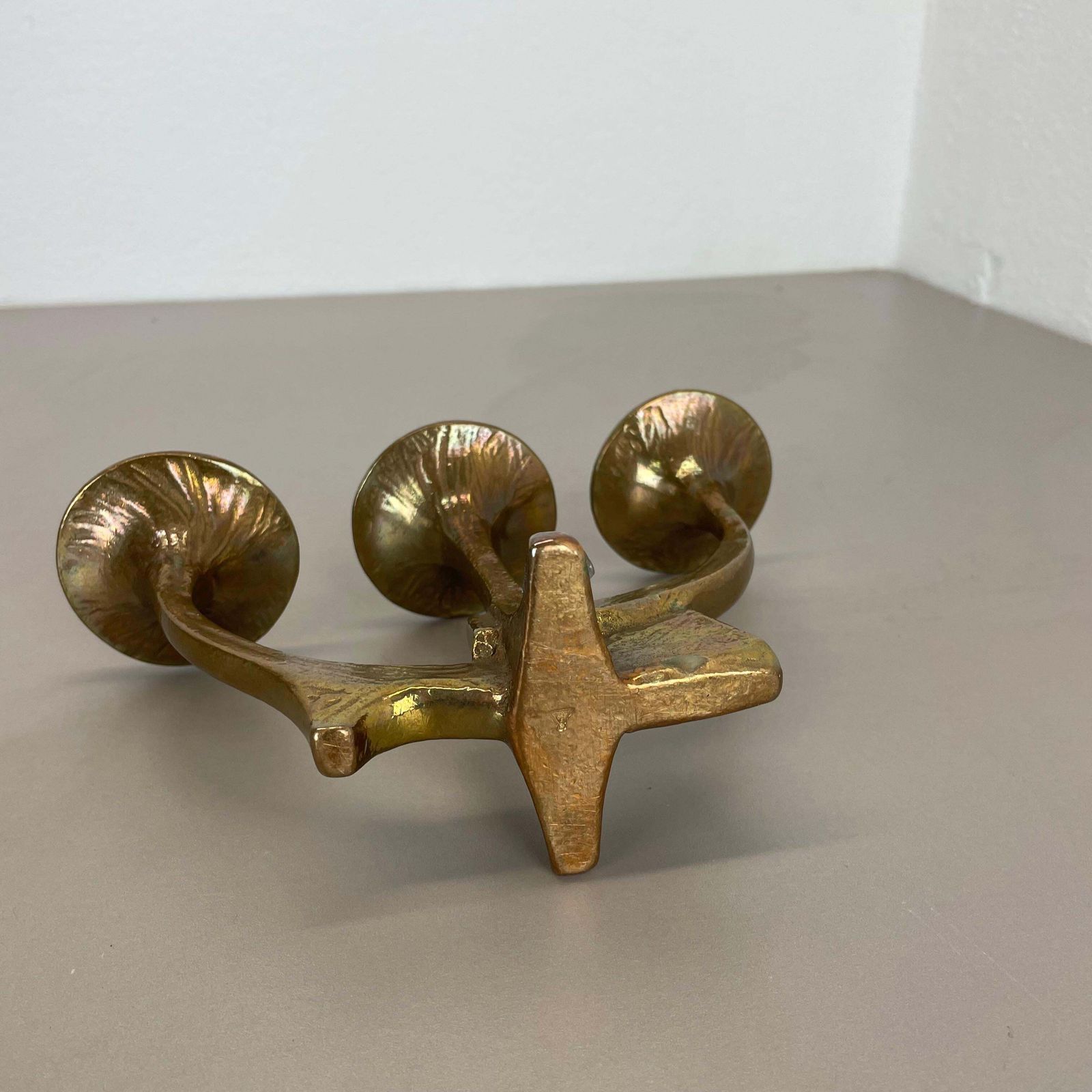 photo vinterior Midcentury Brutalist Bronze Candleholder By Michael Harjes, Germany, 1960s