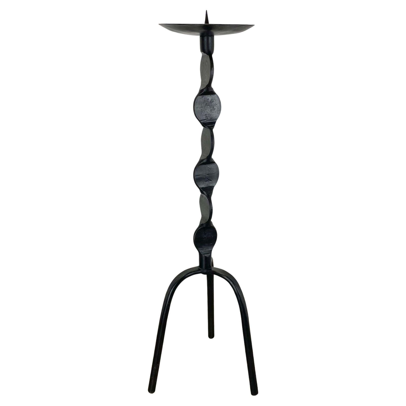 Xl 75cm Modernist Sculptural Brutalist Metal Floor Candleholder, Germany, 1970s