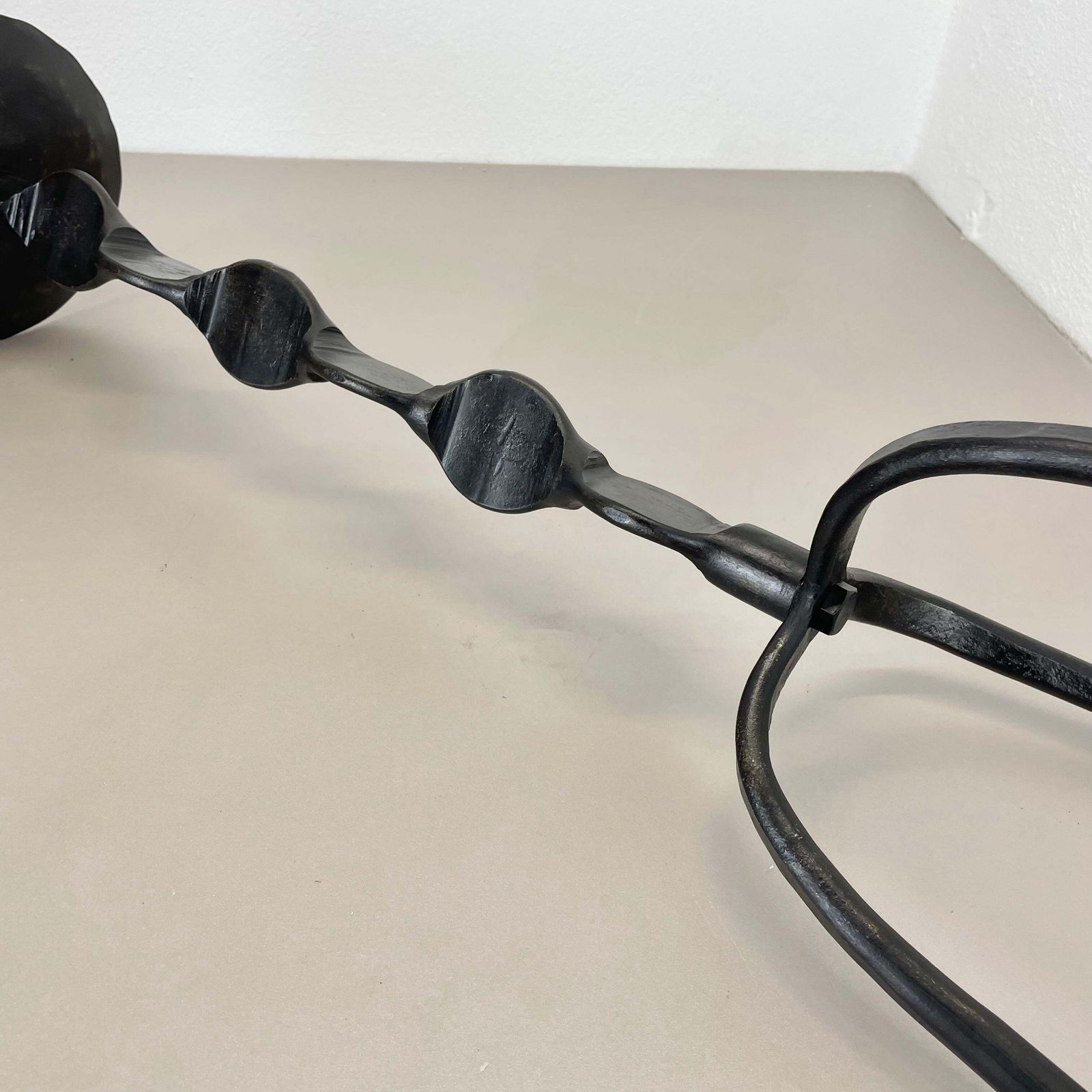 693.0 Xl 75cm Modernist Sculptural Brutalist Metal Floor Candleholder, Germany, 1970s photo