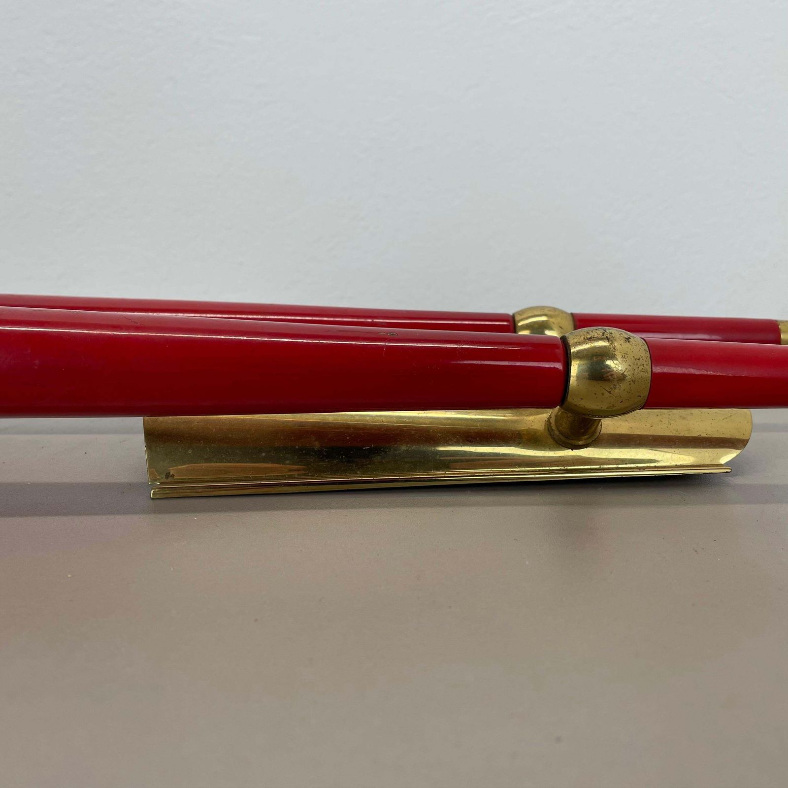 photo vintage Rare Minimalist 32cm Brass Stilnovo Style Theatre Wall Light Sconce, Italy 1950s