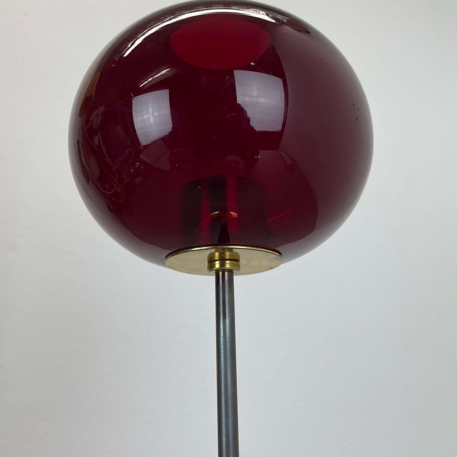 photo vinterior Large 43cm Brass Glass Candleholder Made By Hans Agne Jakobsson Ab, Sweden 1960s
