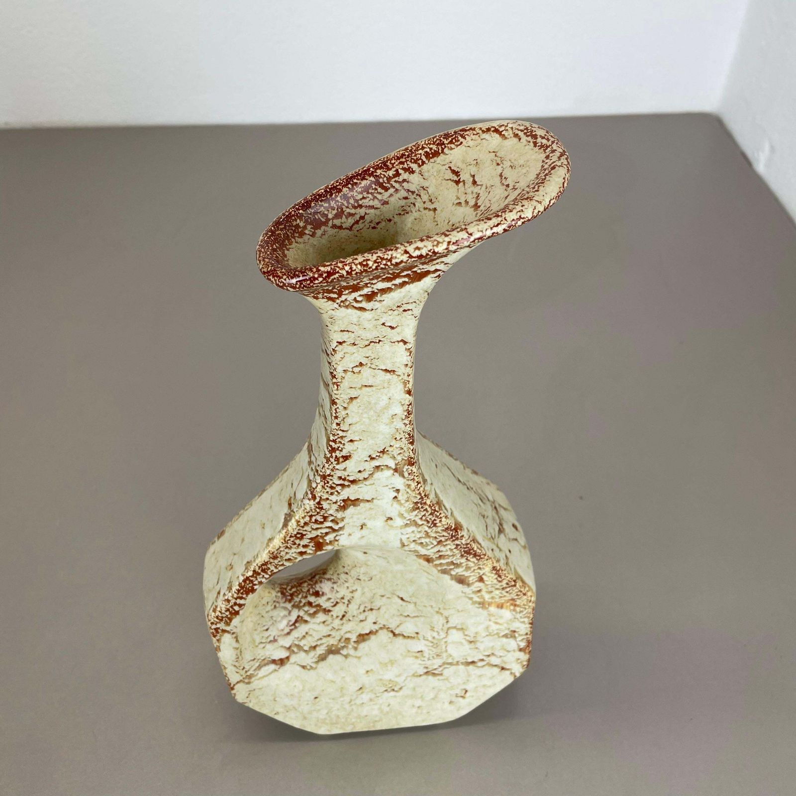 Unique Ceramic Studio Pottery Vase By Bertoncello Schiavon Ceramics, Italy 1970s photo vintage