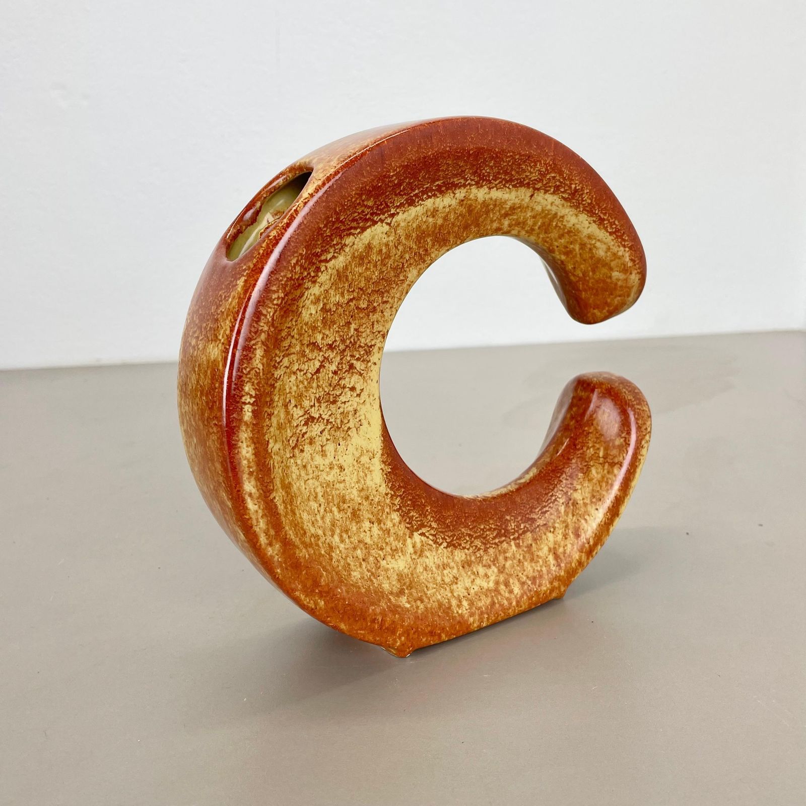 photo buy Unique Ceramic Studio Pottery Vase By Bertoncello Schiavon Ceramics, Italy 1970s
