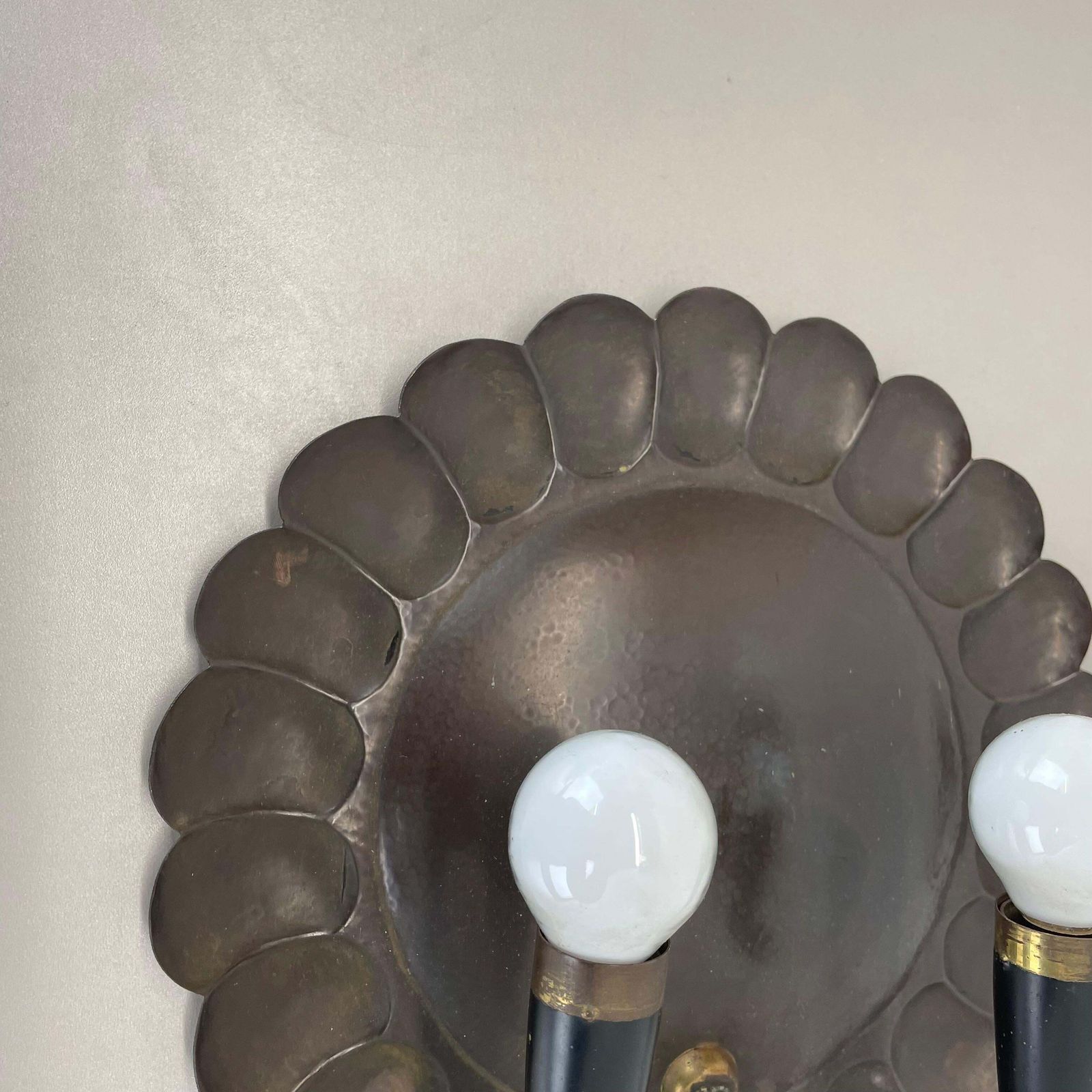 Set Of 2 Brass 31cm Gio Ponti Style Theatre Wall Light Sconces, Italy, 1950s photo 2212.0