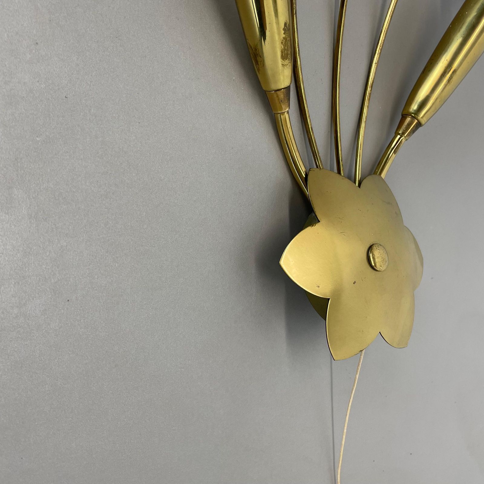 photo buy Rare Minimalist 33cm Brass Stilnovo Style Theatre Wall Light Sconce, Italy 1950s