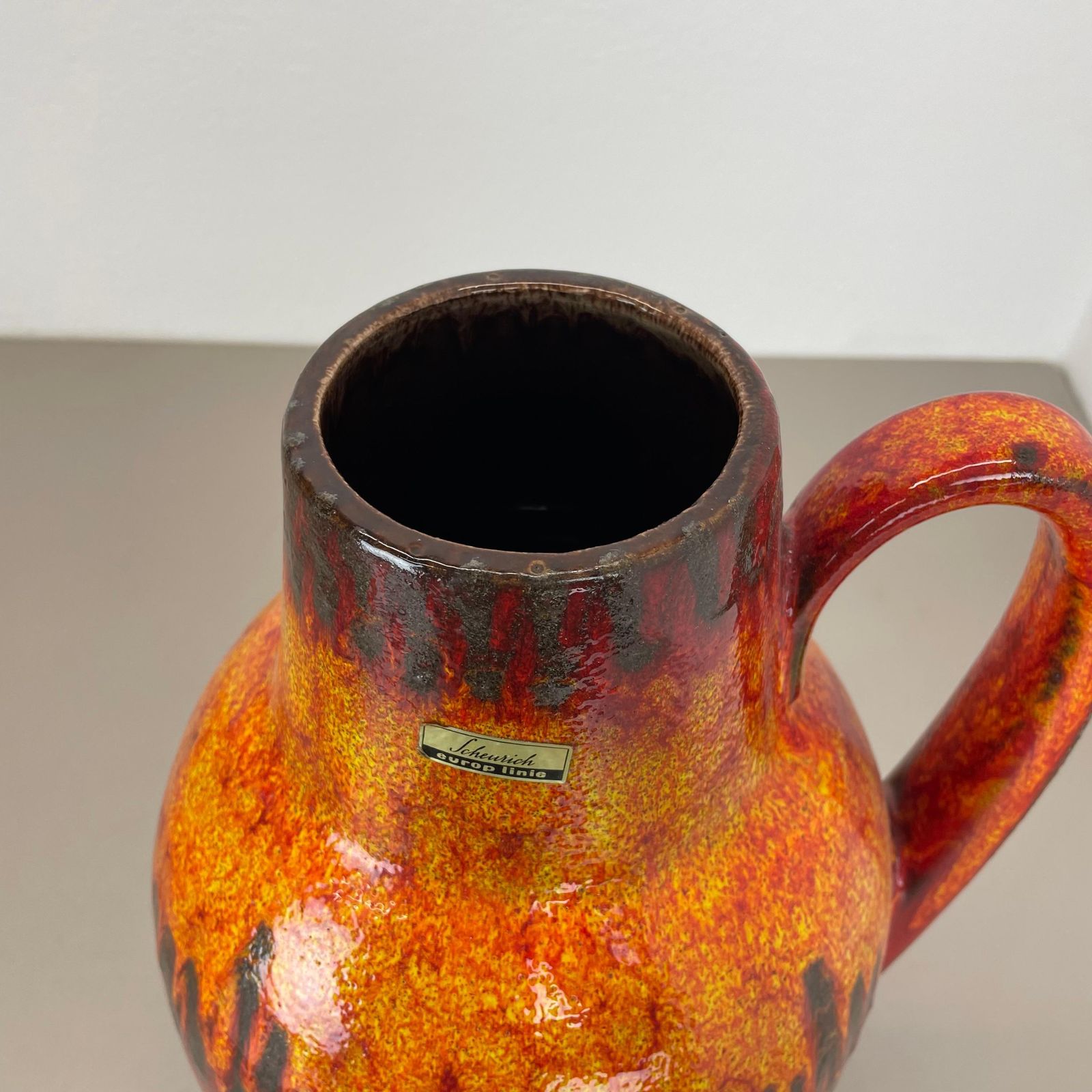 Large Pottery Fat Lava "Lora Style" 279 38 Floor Vase Made By Scheurich, 1970s photo 607.0