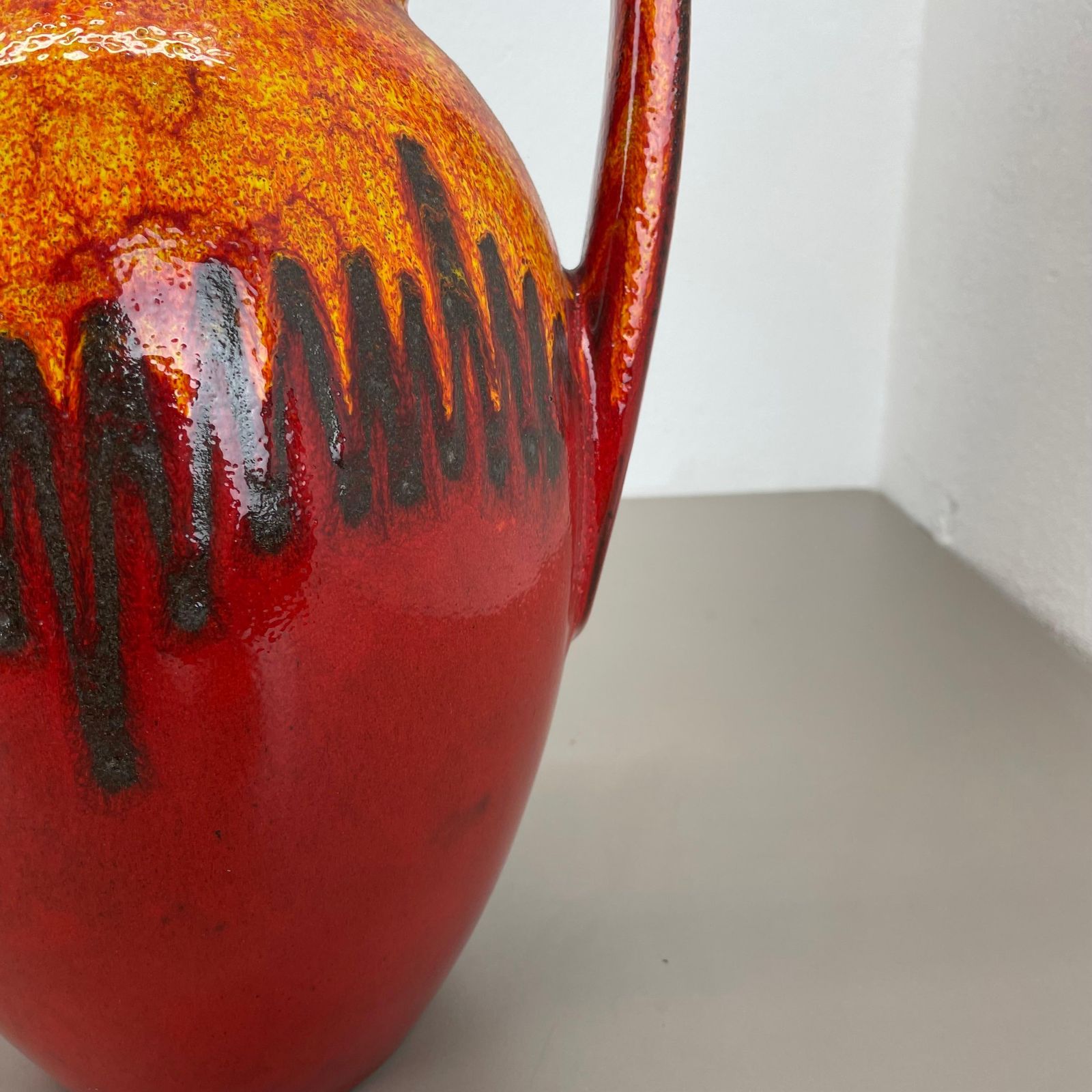 photo furniture Large Pottery Fat Lava "Lora Style" 279 38 Floor Vase Made By Scheurich, 1970s