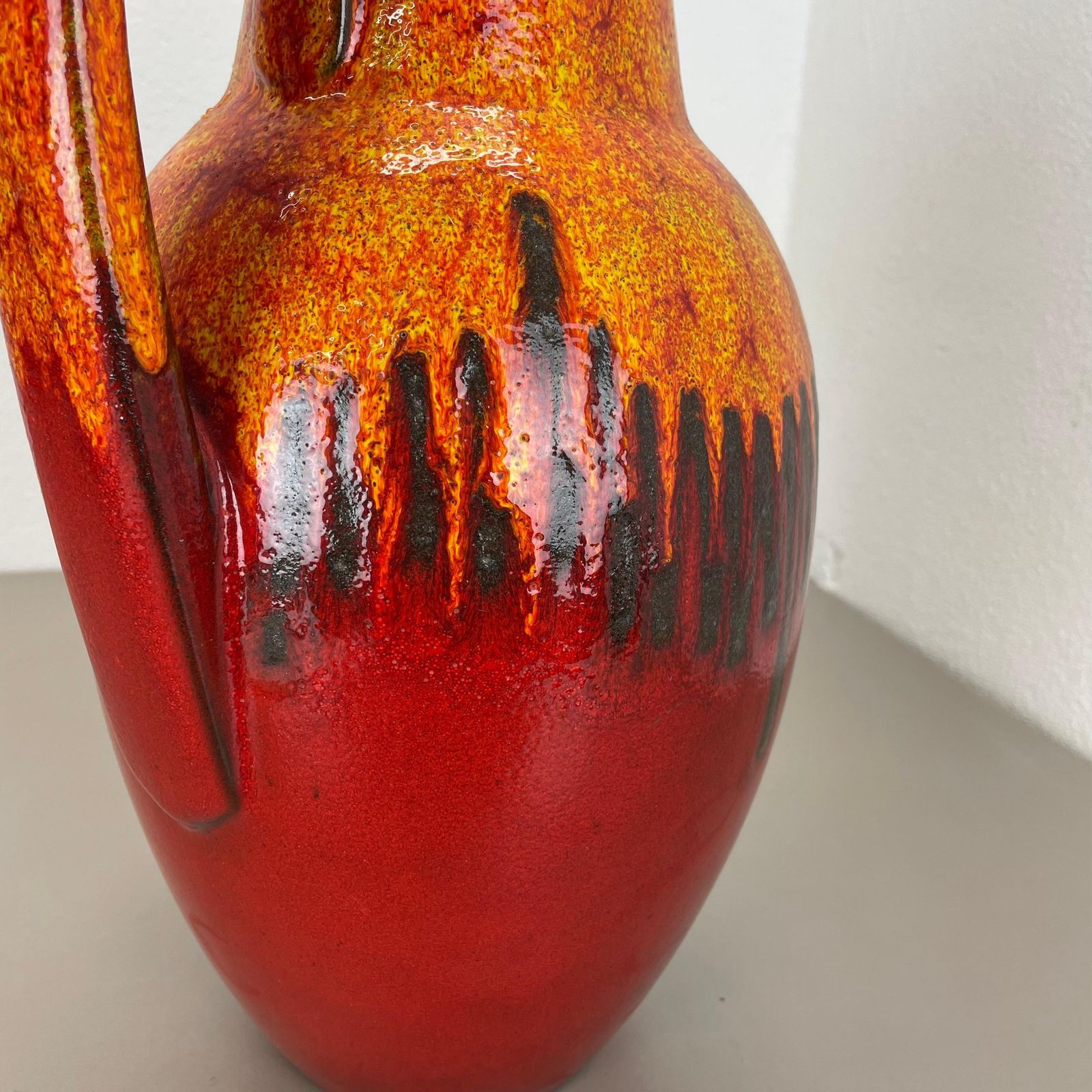 607.0 Large Pottery Fat Lava "Lora Style" 279 38 Floor Vase Made By Scheurich, 1970s photo