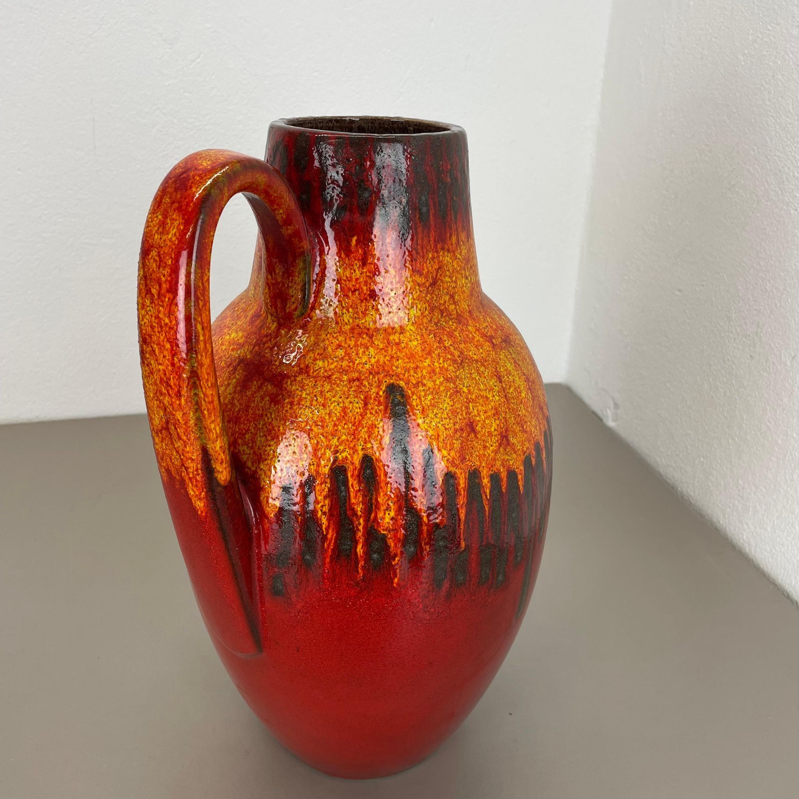 photo vinterior Large Pottery Fat Lava "Lora Style" 279 38 Floor Vase Made By Scheurich, 1970s