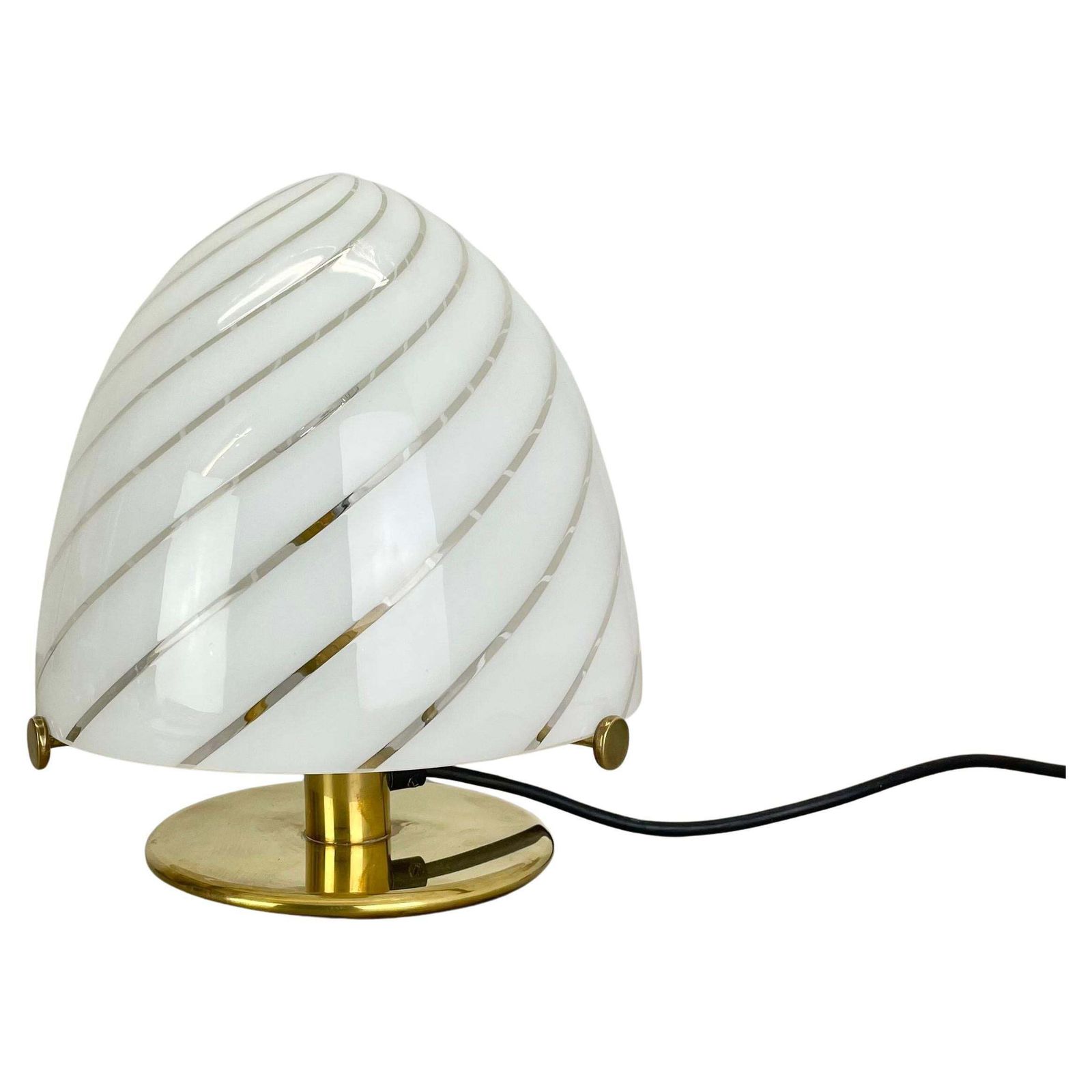 27cm "Swirl" Murano Glass Table Desktop Light Made By Vetri Murano, Italy, 1970s