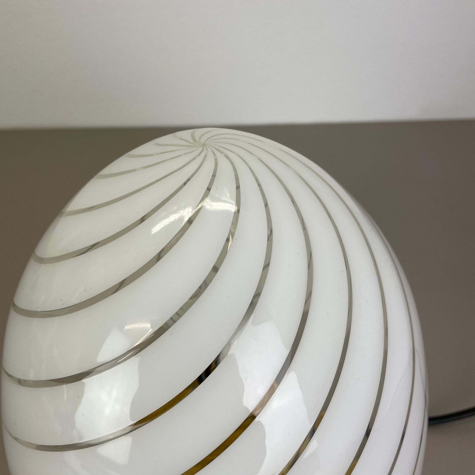 27cm "Swirl" Murano Glass Table Desktop Light Made By Vetri Murano, Italy, 1970s photo vinterior