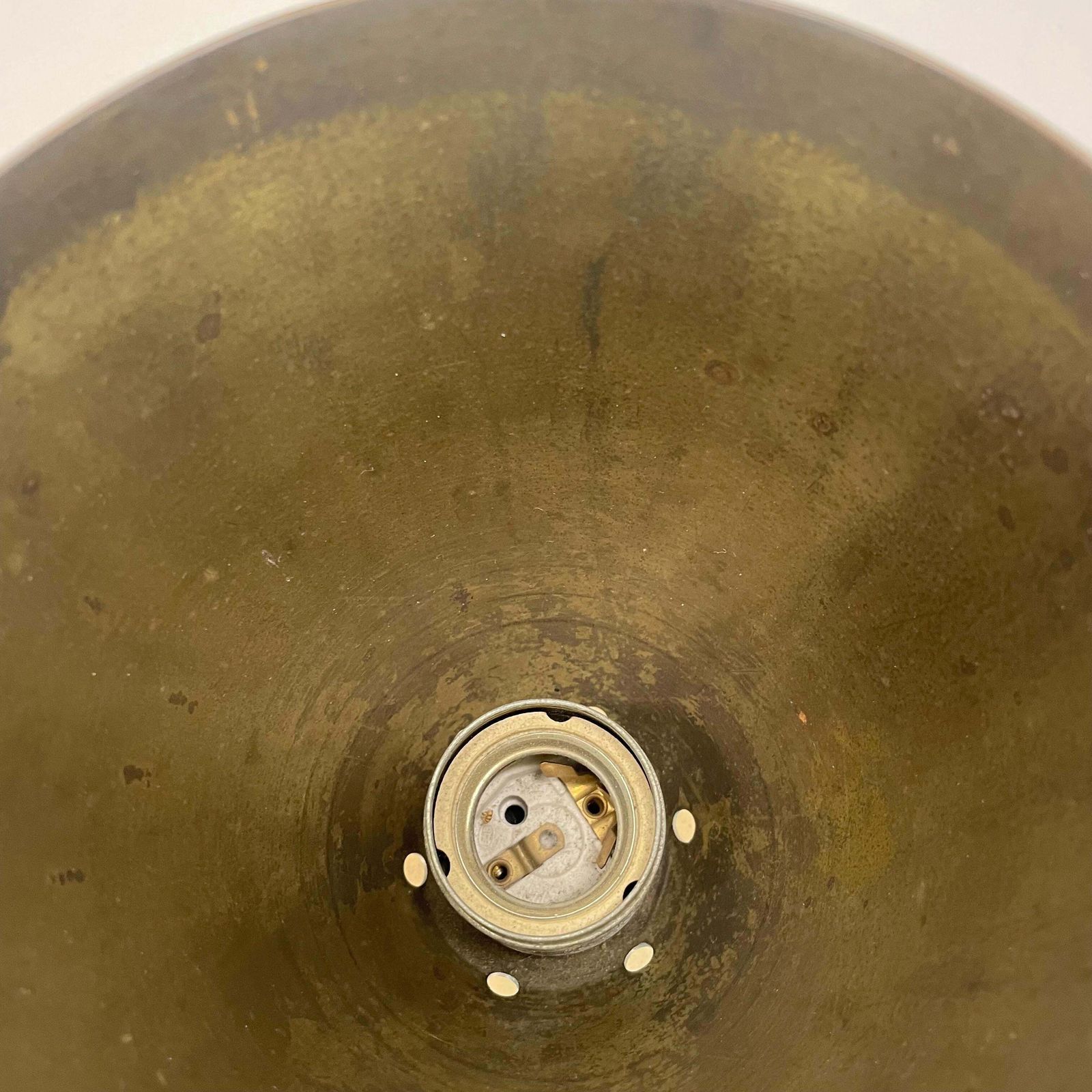 Unique Brass Spot Gino Sarfatti Style Ceiling Light Flushmount Italy 1950s photo Lighting