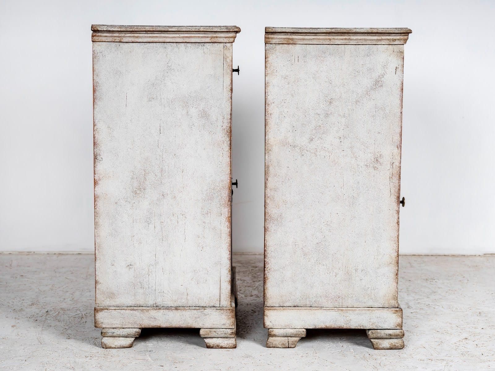 Swedish Gustavian Painted Chest Of Drawers Pair Commode Grey White Bedroom photo Furniture